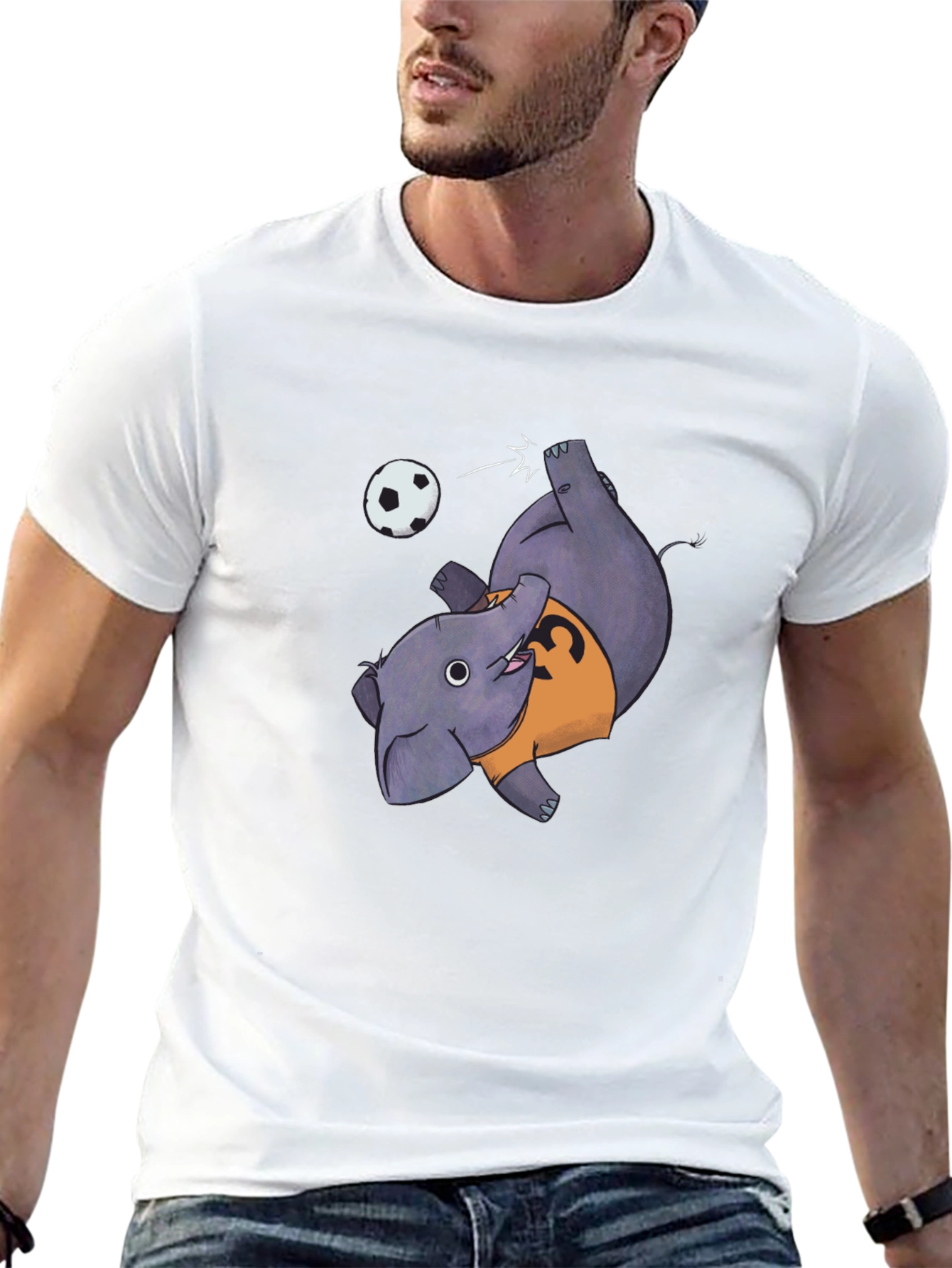Elephant Soccer Black T-Shirt
