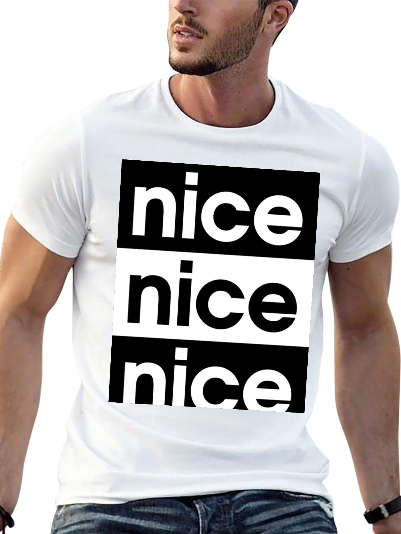 Nice Graphic Tee - Stylish Black T-Shirt