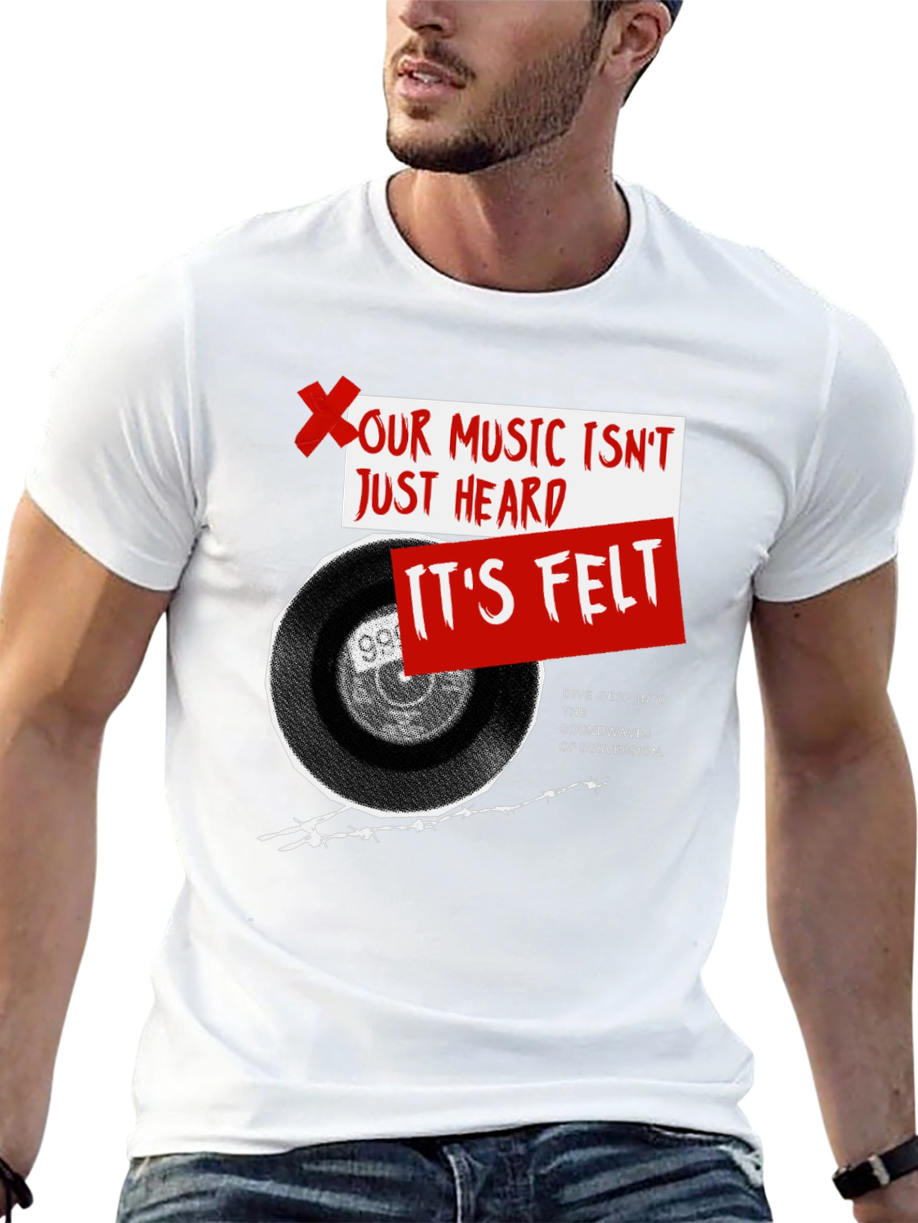 Music Felt T-Shirt - Dive Deep Subversion Sounds