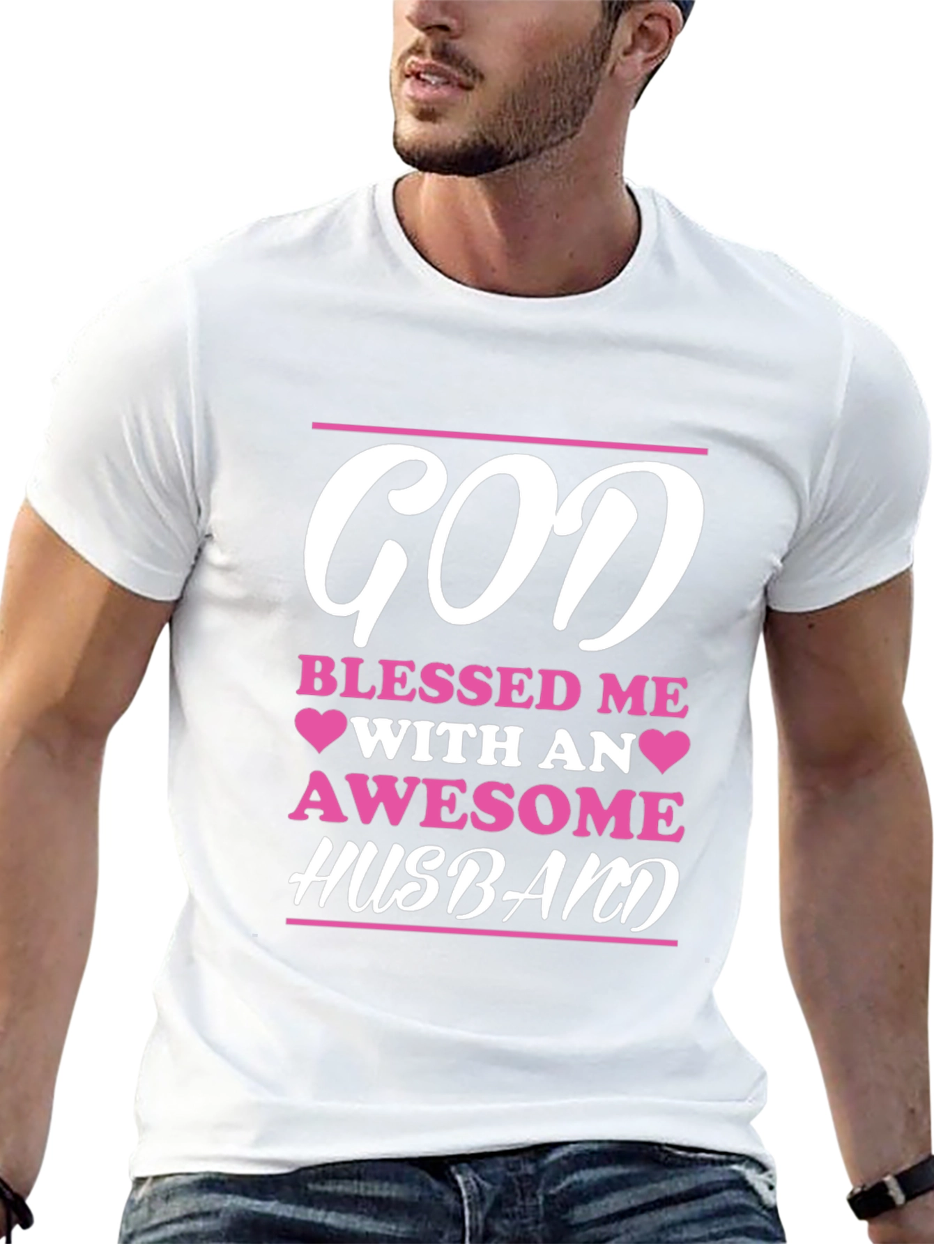 God Blessed Me Awesome Husband Graphic Tee