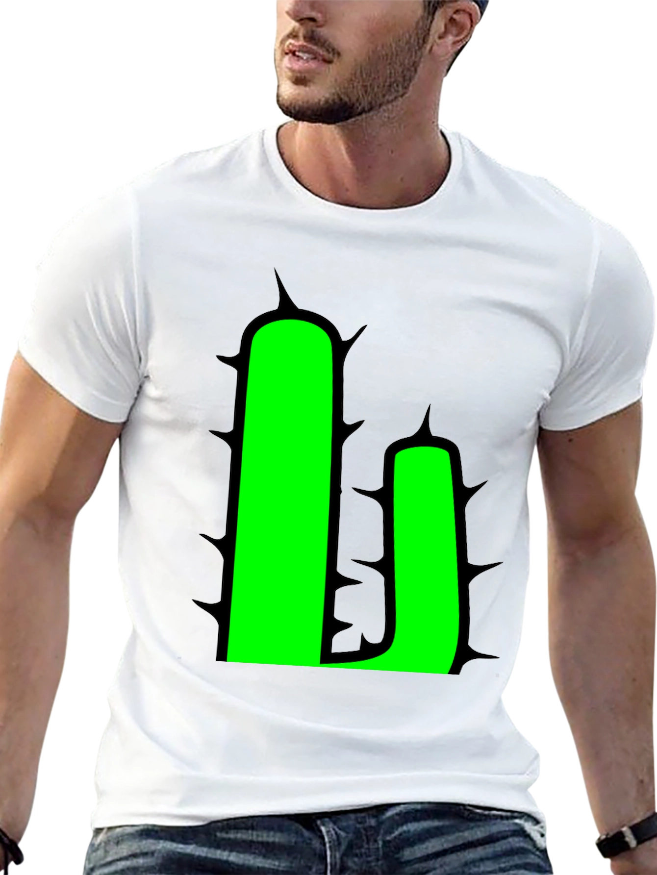 Cactus Graphic T-Shirt - Black - Novelty Design