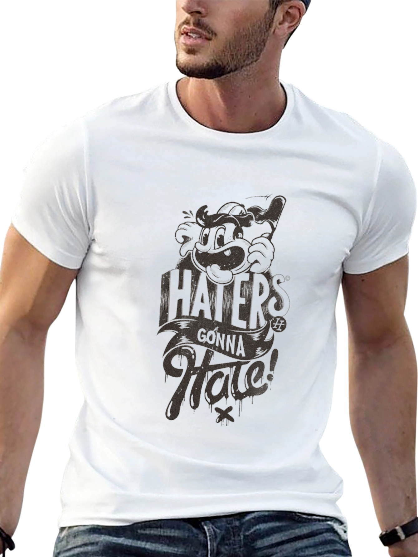 Haters Gonna Hate Graphic Print T-Shirt