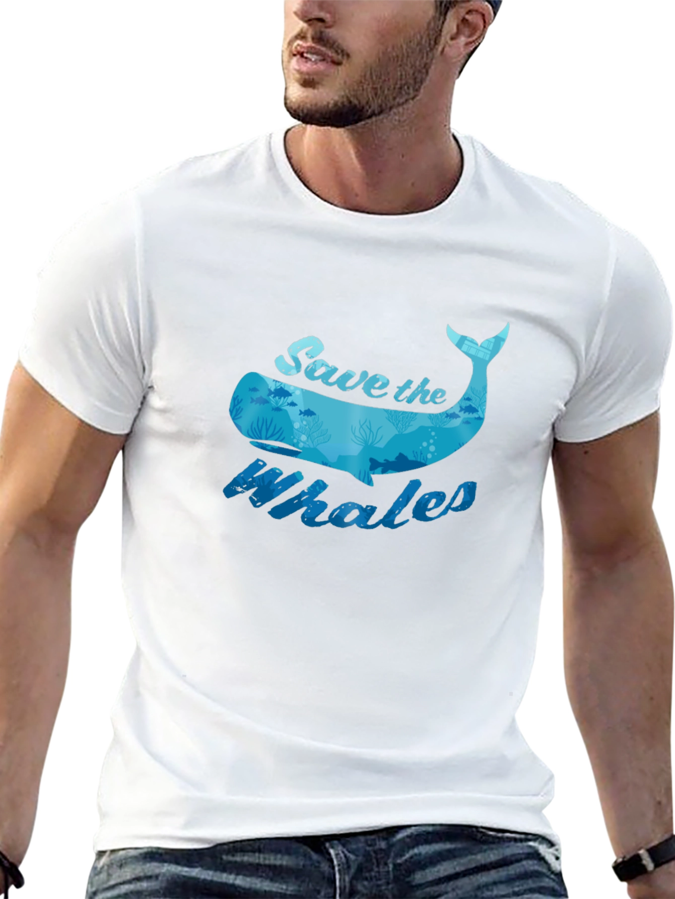 Save the Whales Graphic Tee - Black
