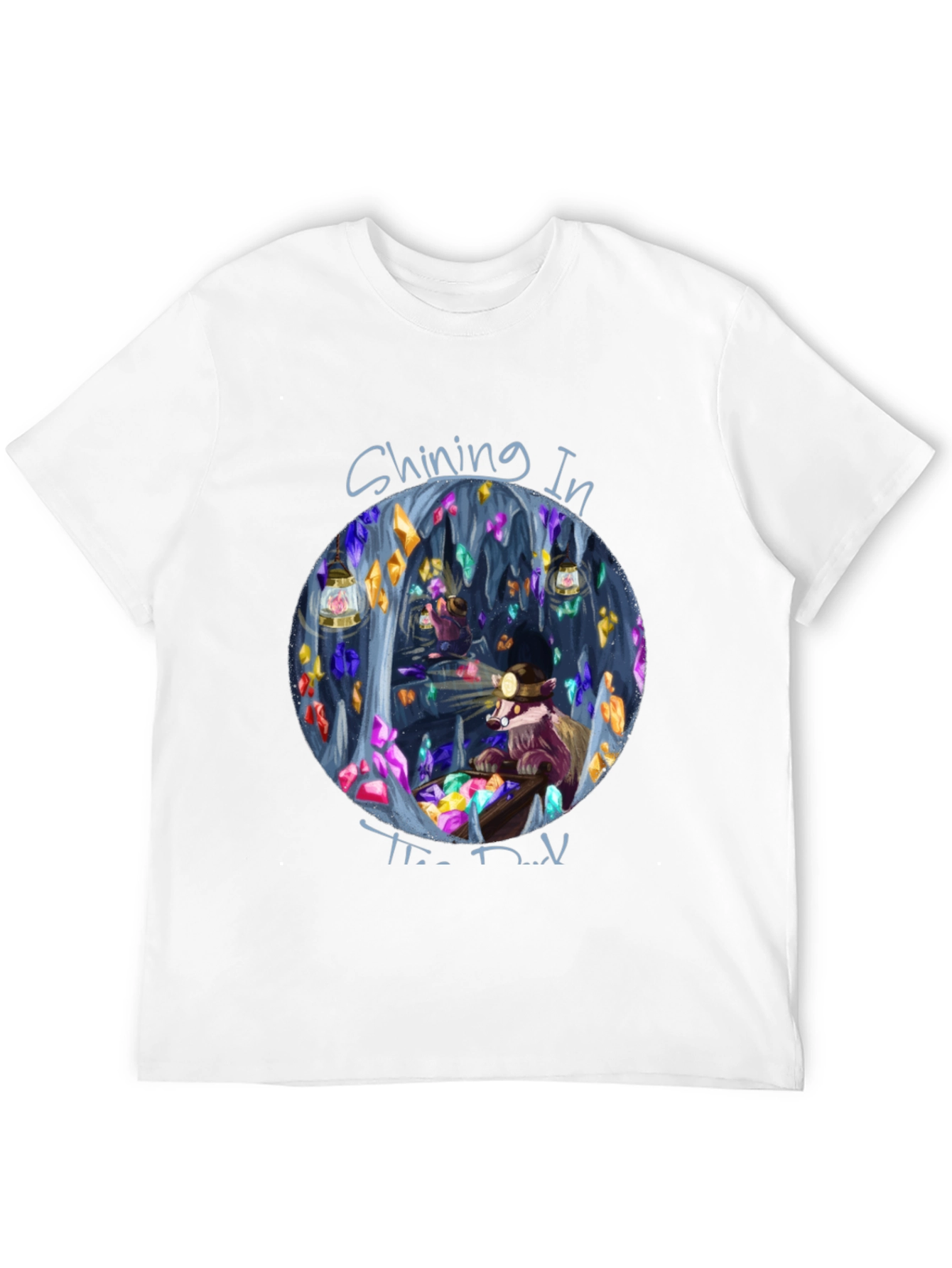 Shining in the Dark T-Shirt Miner Raccoon Design