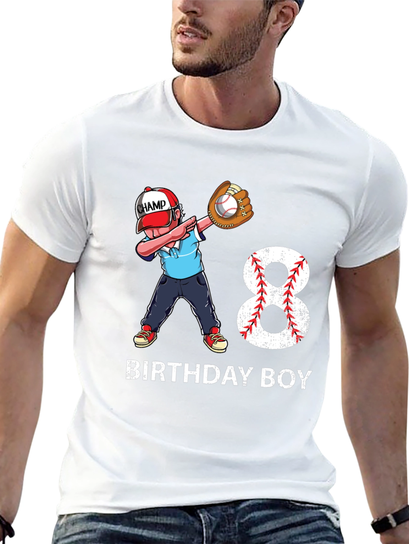 Birthday Boy 8 Baseball Dab T-Shirt