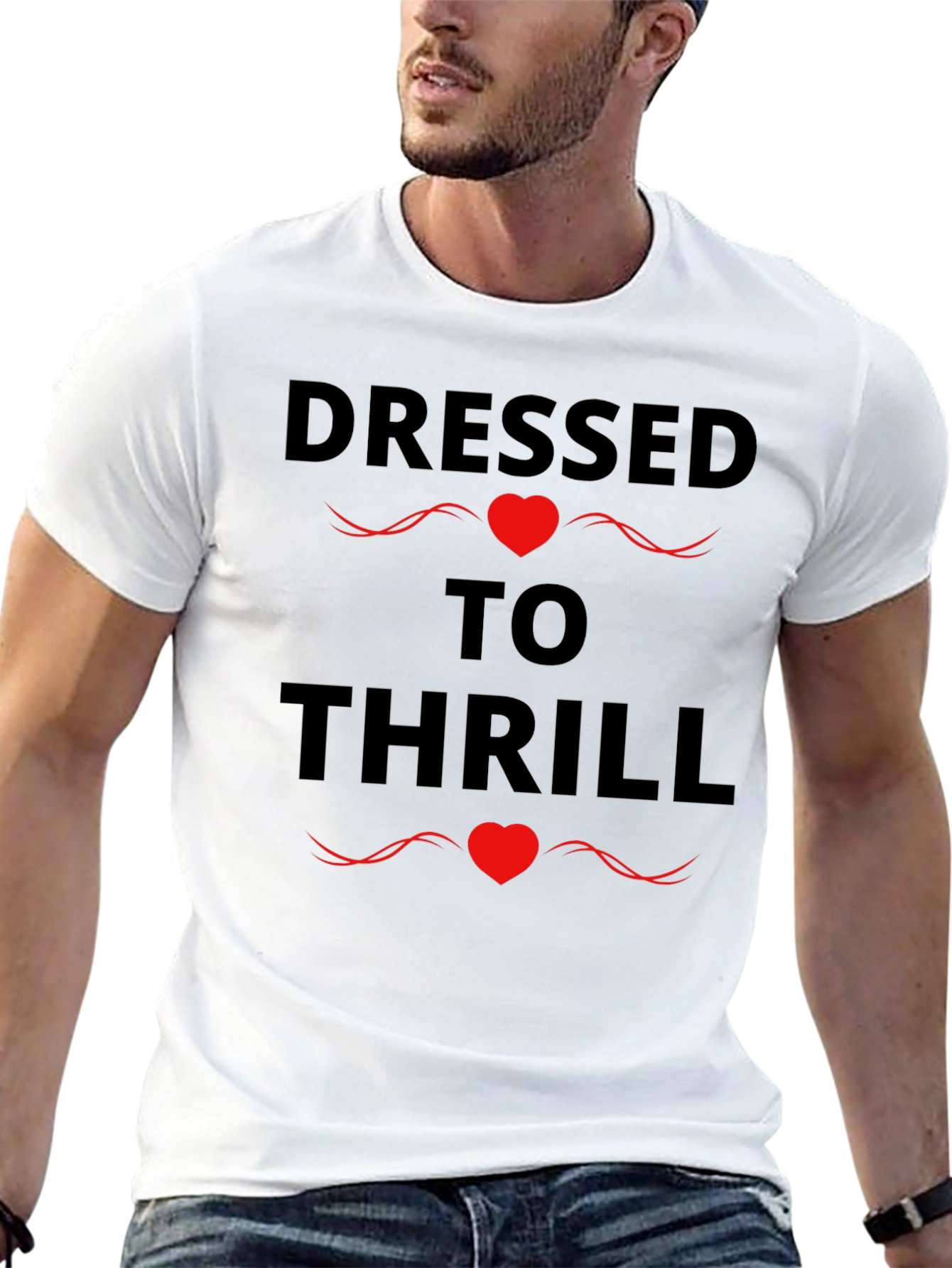 Dressed to Thrill Graphic Print Black T-Shirt
