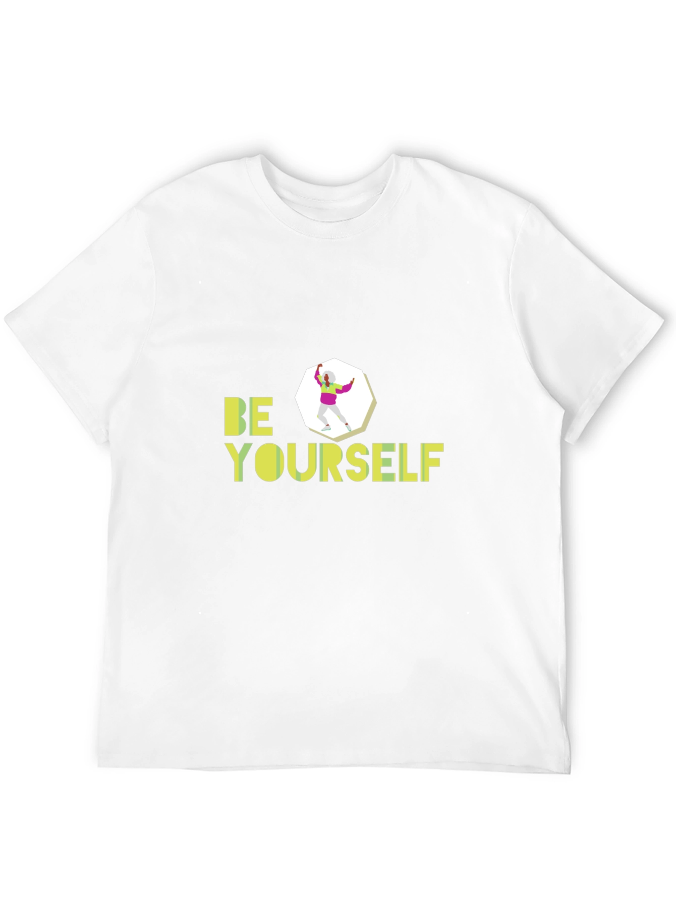 Be Yourself Graphic Tee - Black Cotton Blend Shirt