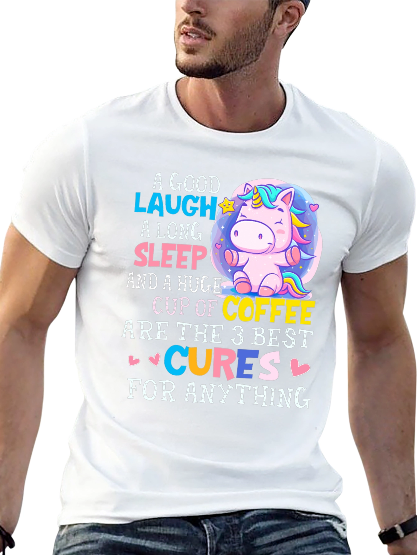Funny Unicorn Coffee Cures T-Shirt