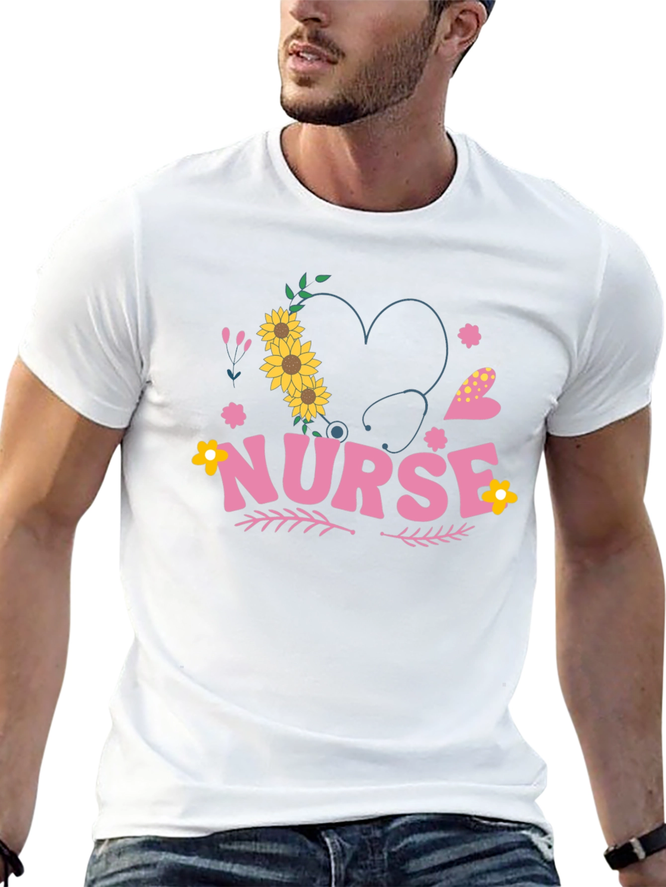 Nurse Sunflower Heart Tee