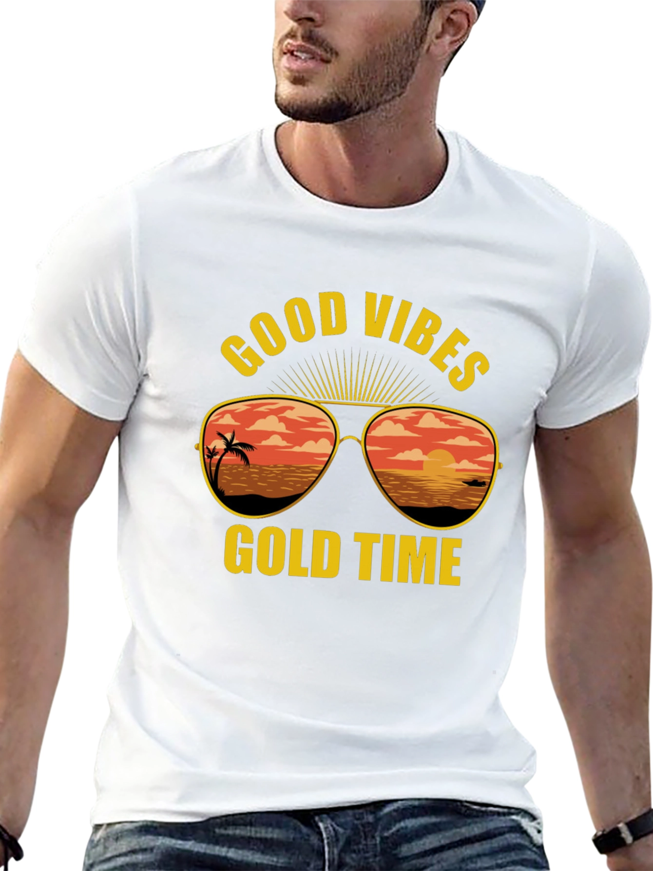 Good Vibes Gold Time Graphic T-Shirt