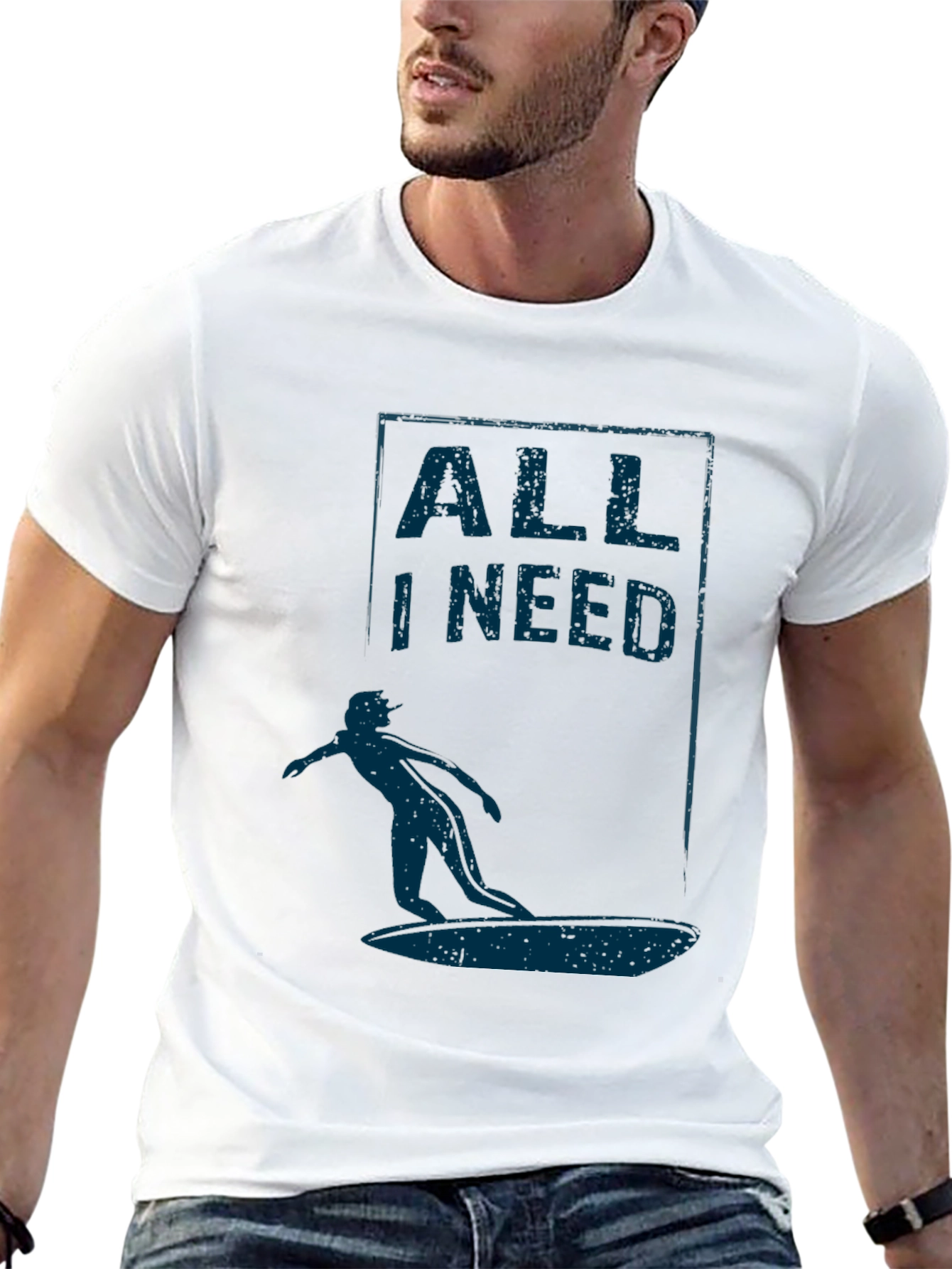 Surfer Graphic T-Shirt - All I Need Design