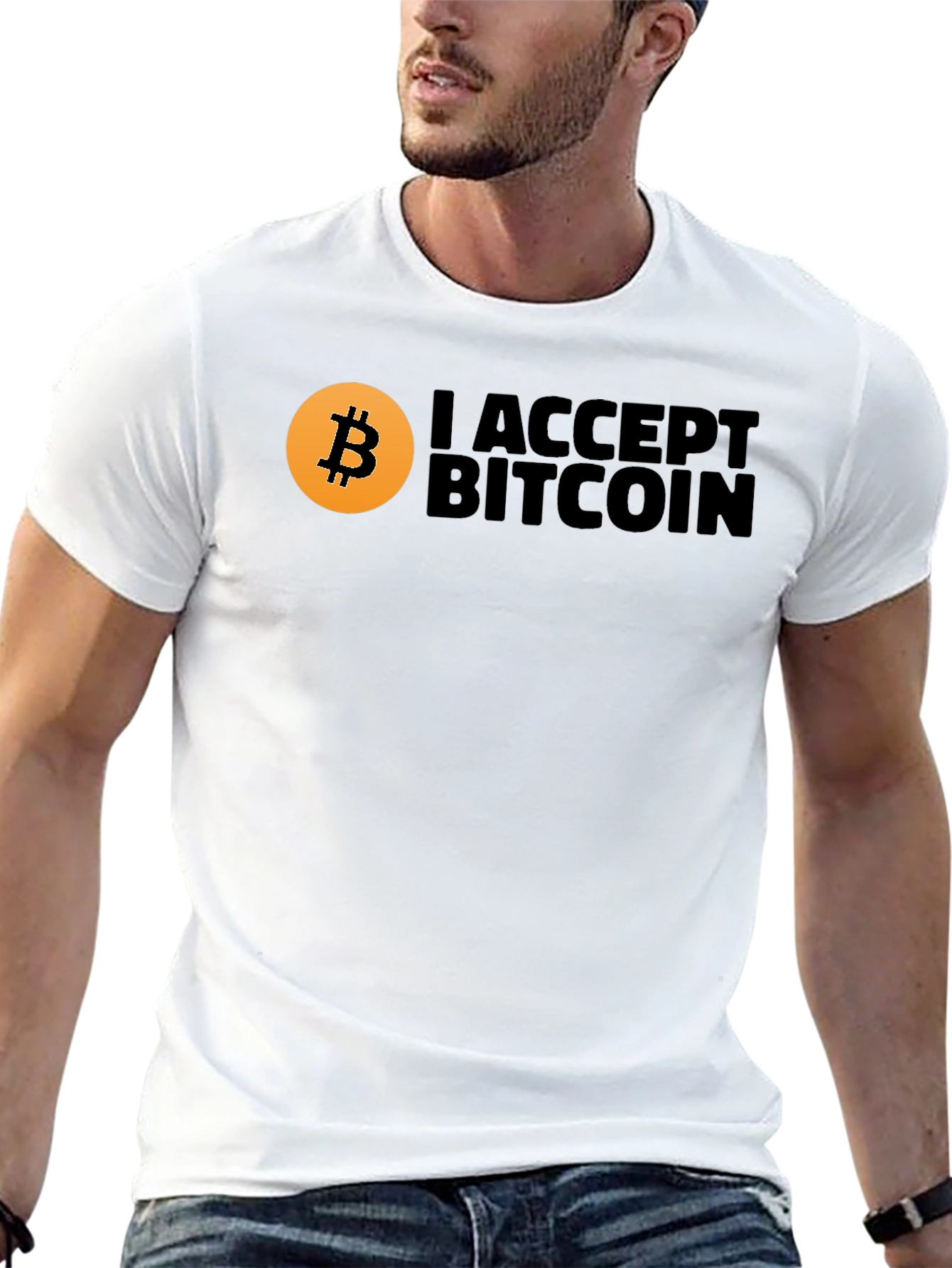 I Accept Bitcoin Black Graphic Tee