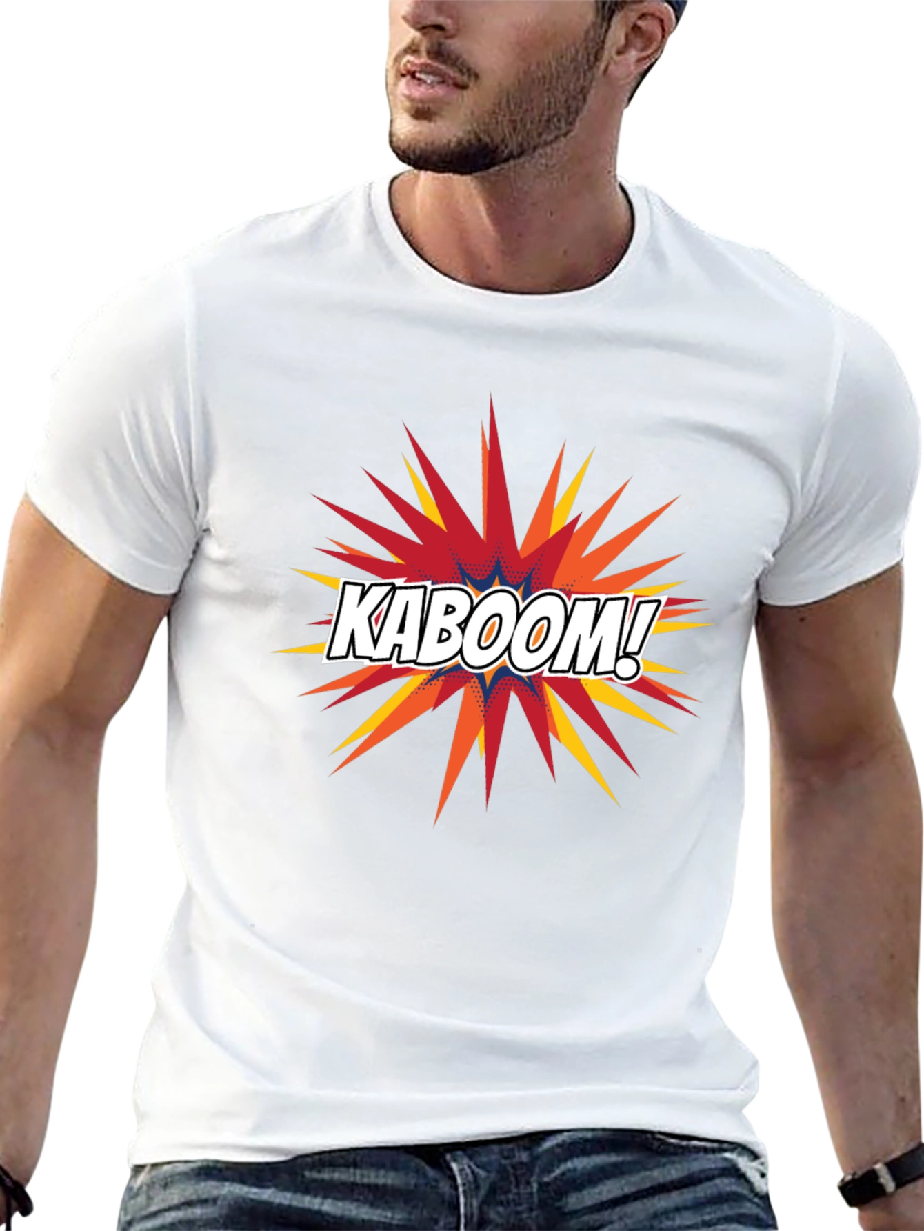 Kaboom Graphic Tee - Black Cotton Comfort Fit