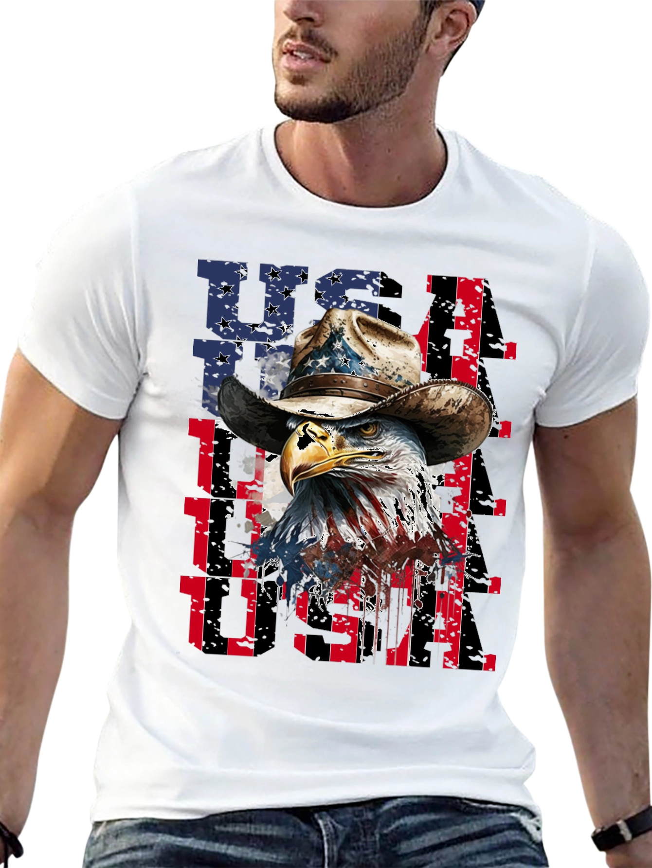 Patriotic Eagle USA Graphic Tee