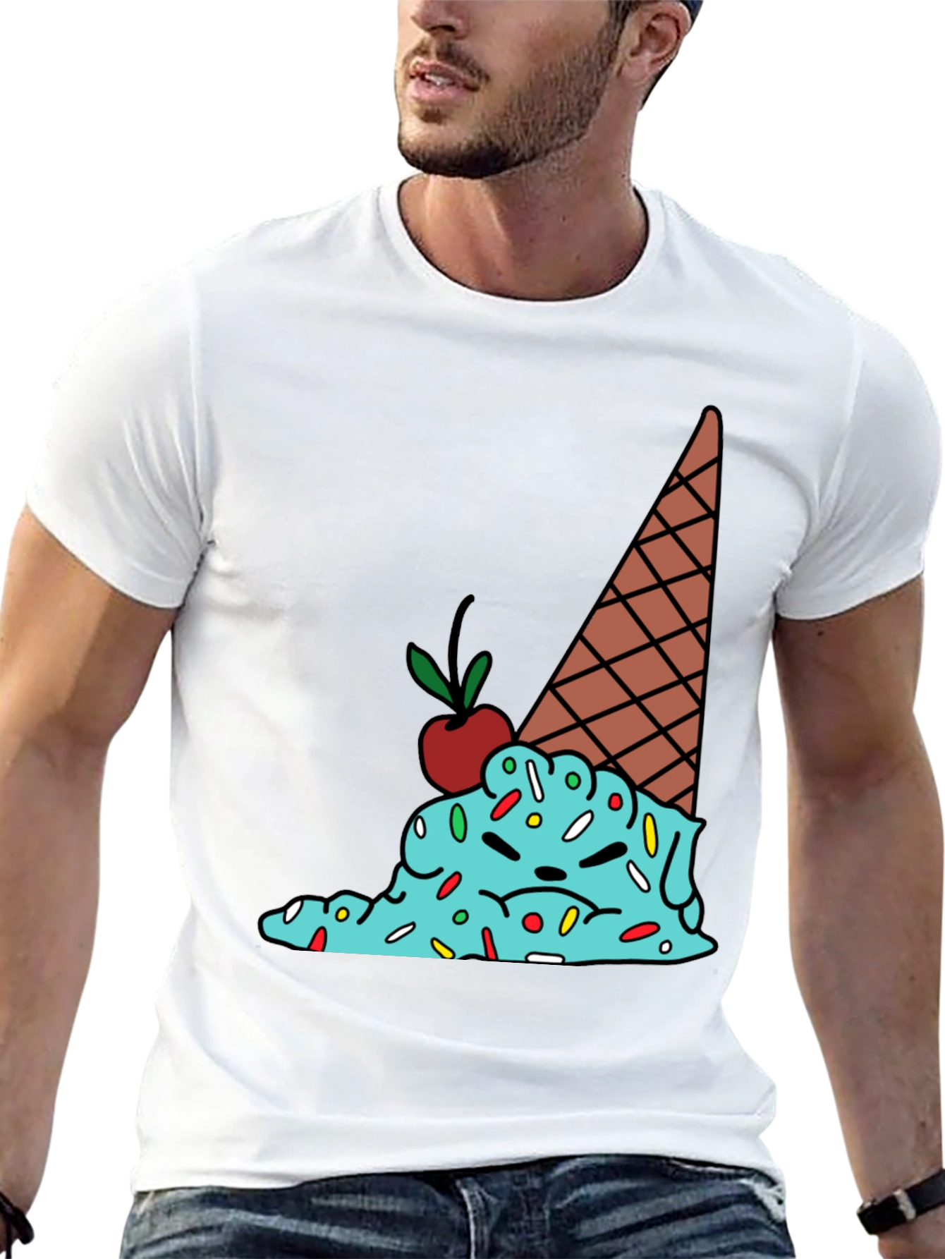 Melting Ice Cream Graphic Tee - Funny T-Shirt