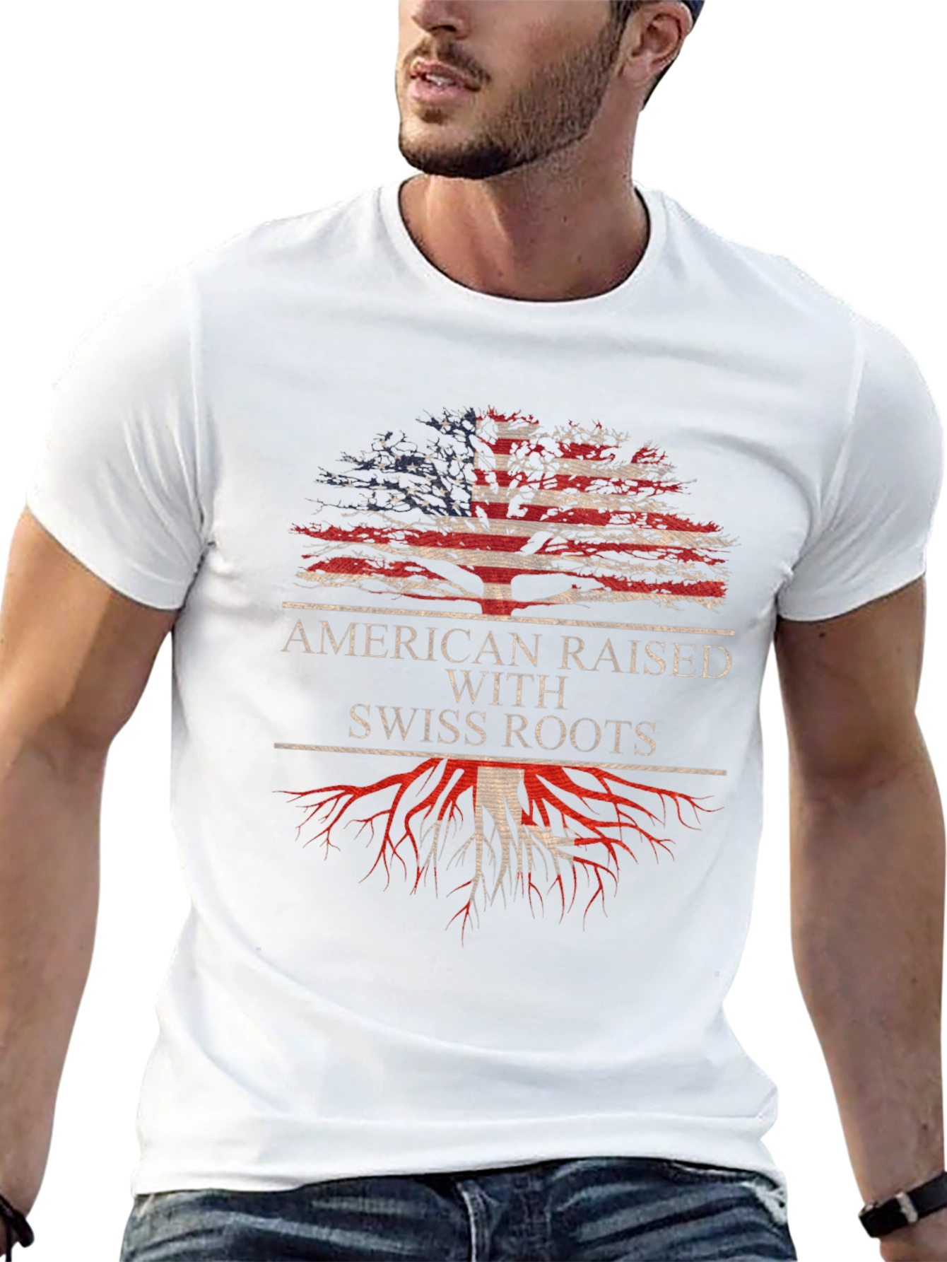 American Raised with Swiss Roots Tee