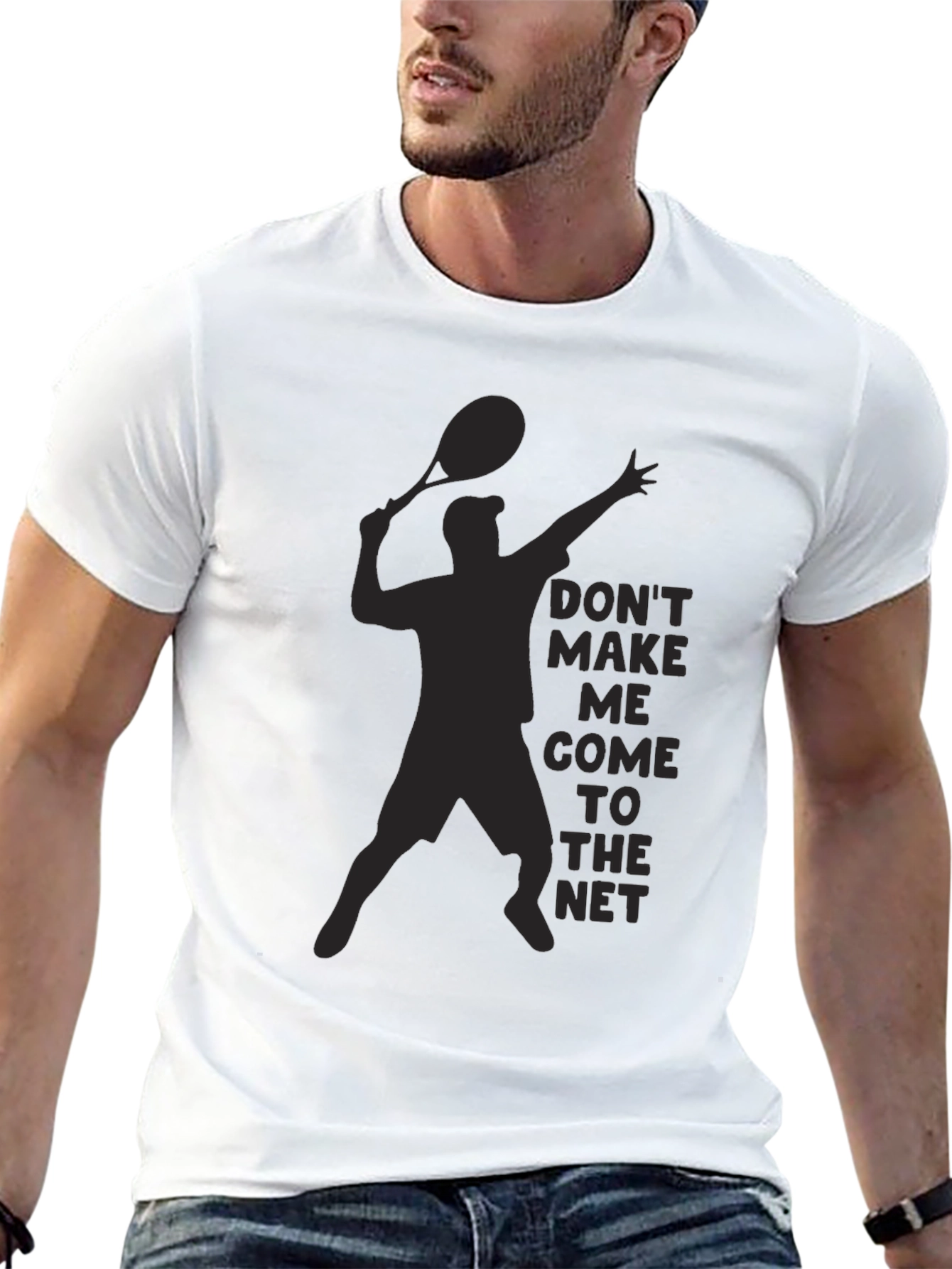 Tennis Player Silhouette Graphic T-Shirt