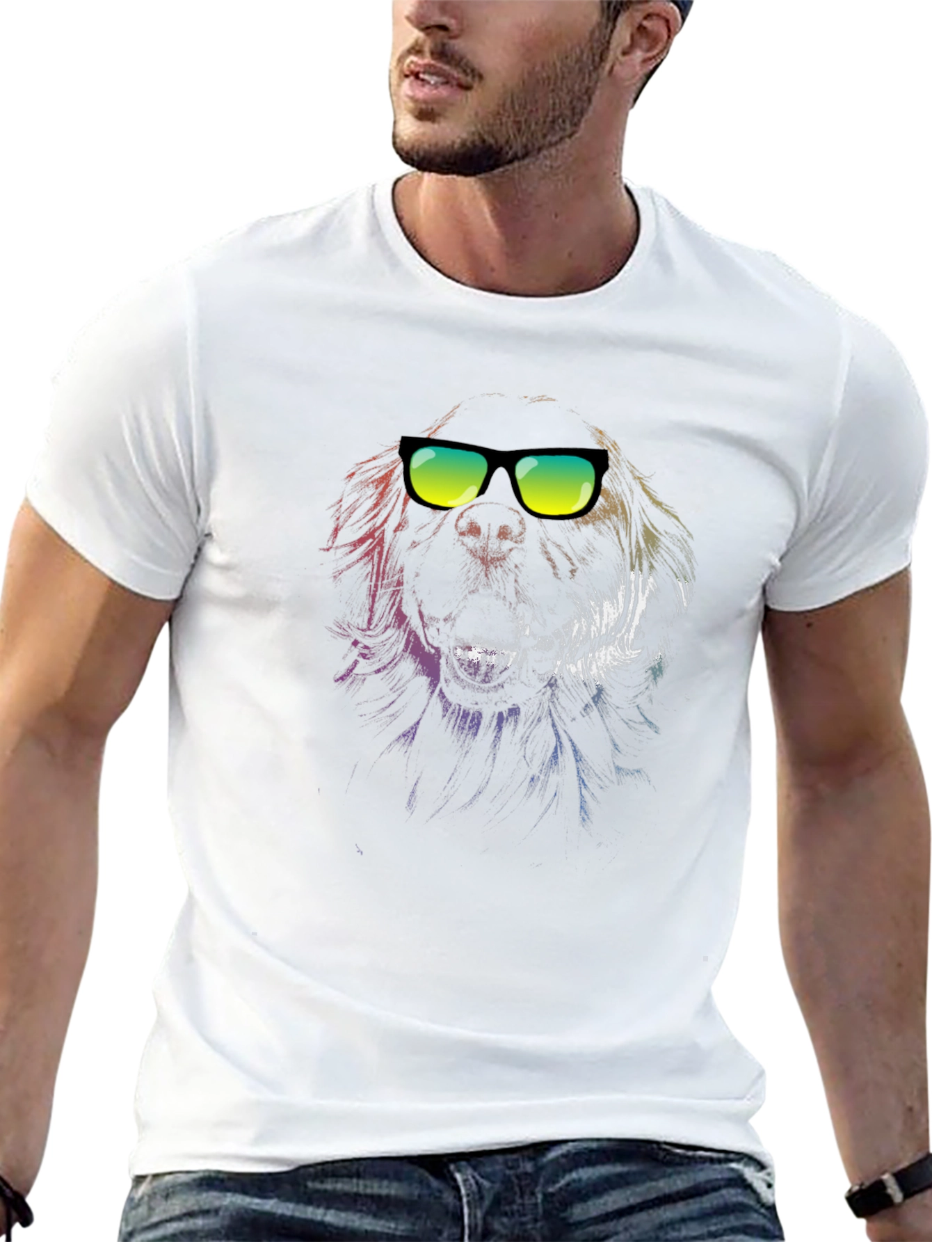 Cool Dog Graphic Tee - Black Cotton T-Shirt