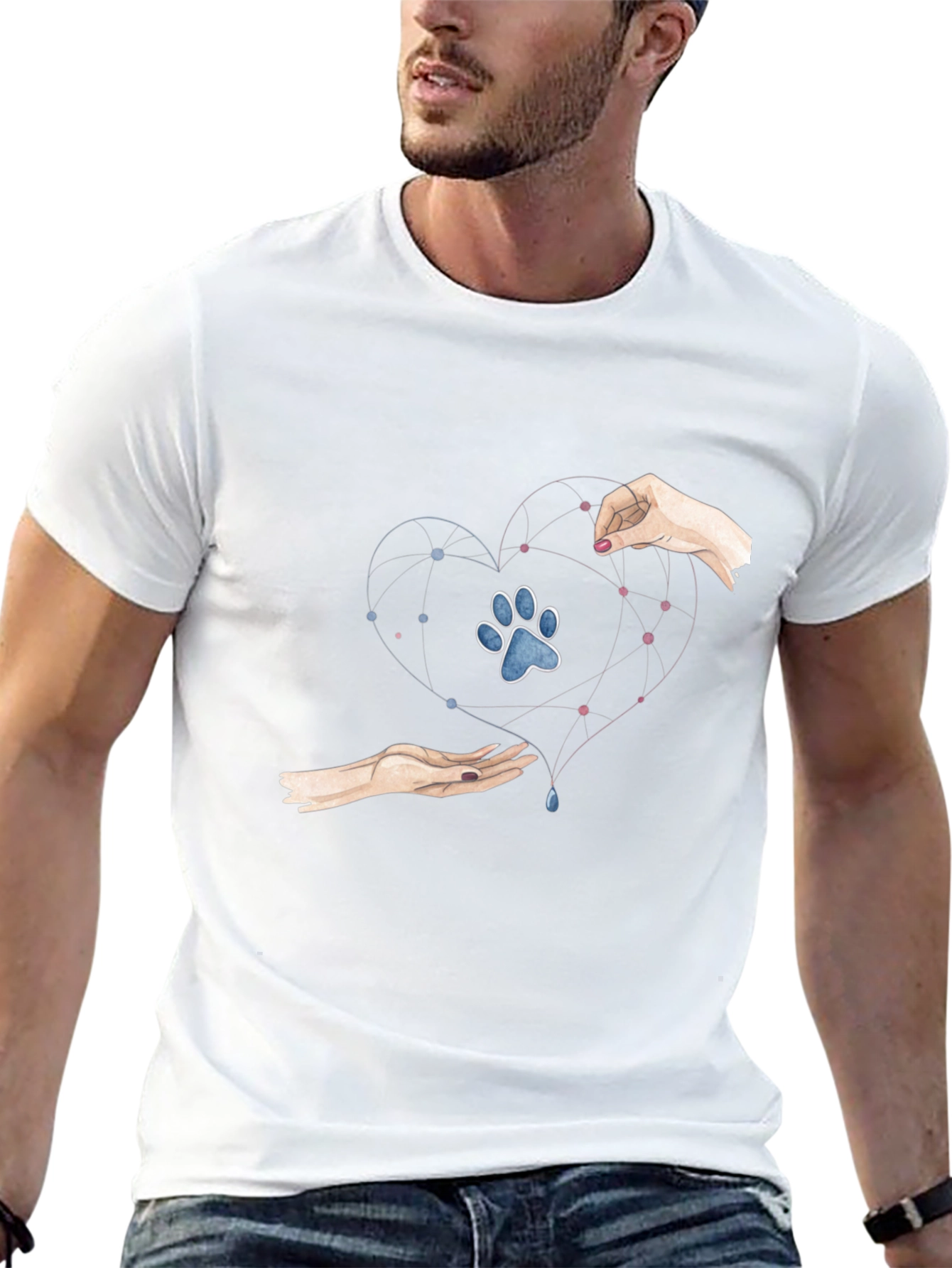 Heart Paw Print Graphic Tee