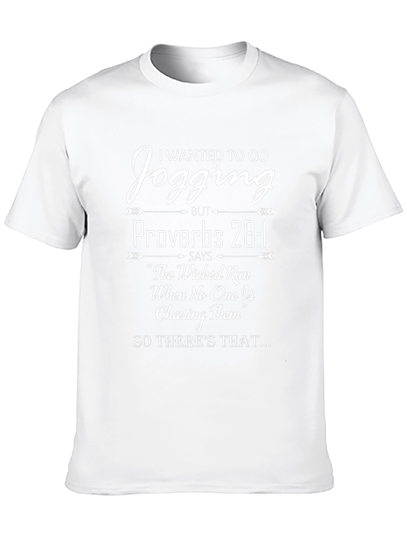 Funny Proverbs 28:1 Jogging Graphic T-Shirt