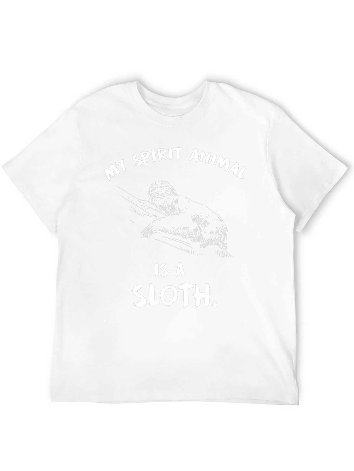 Sloth Spirit Animal Graphic Tee - Black Cotton T-Shirt