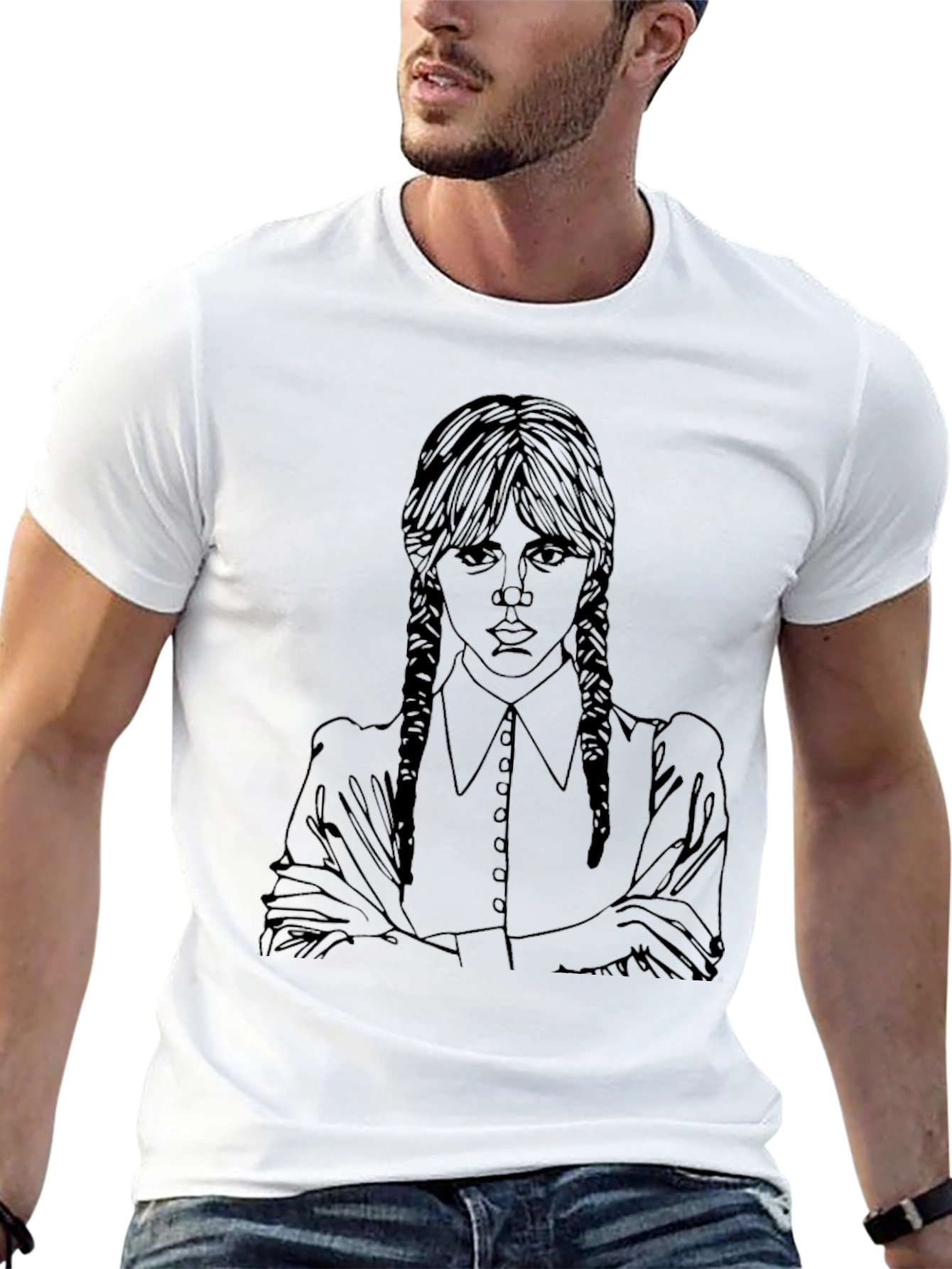 Wednesday Addams Outline T-Shirt
