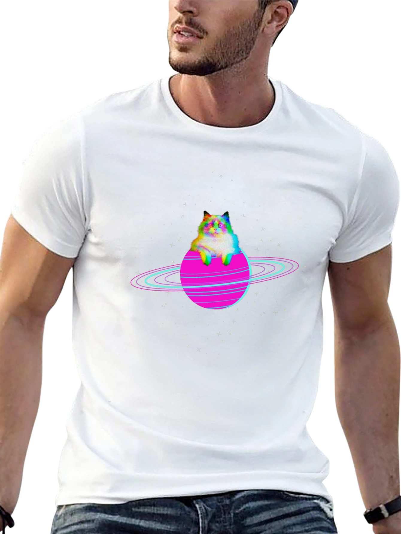 Cosmic Cat Planet Graphic Tee