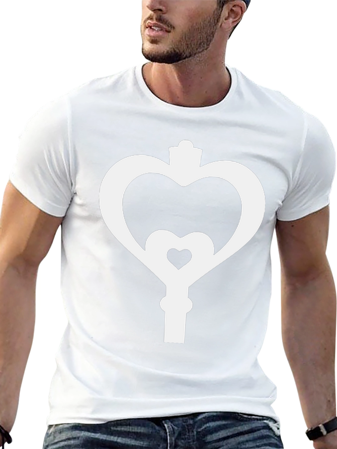 Heart Key Black Tee - Unlock Your Style