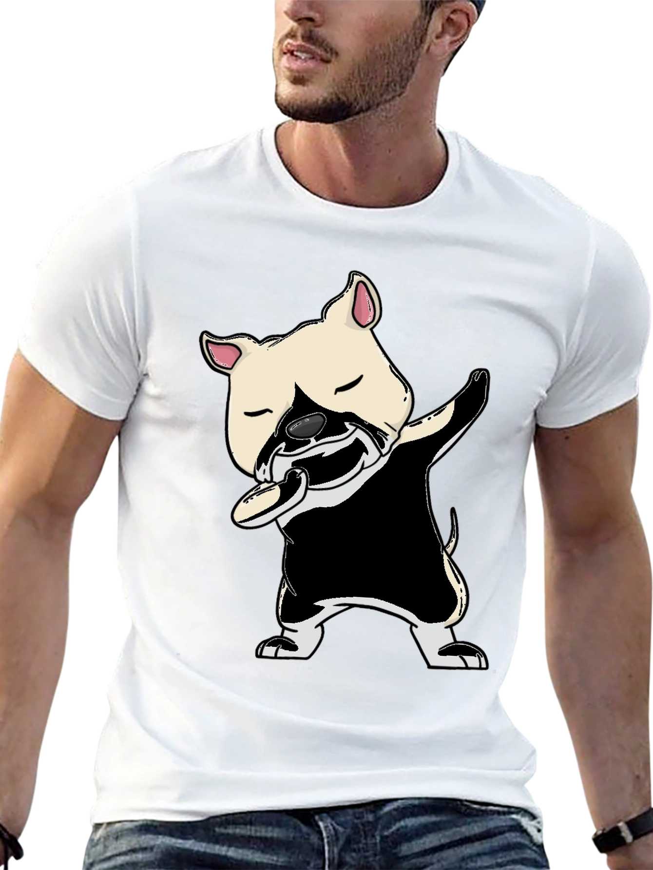 Dabbing Dog Graphic Tee - Unisex Black T-Shirt