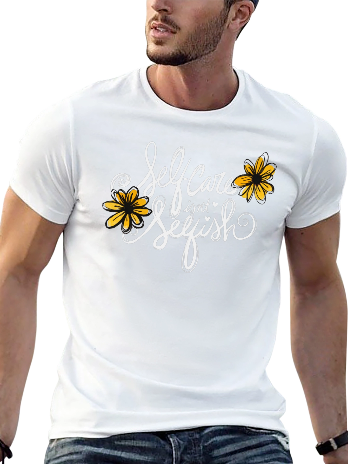 Self-Care Isnt Selfish Black Graphic T-Shirt