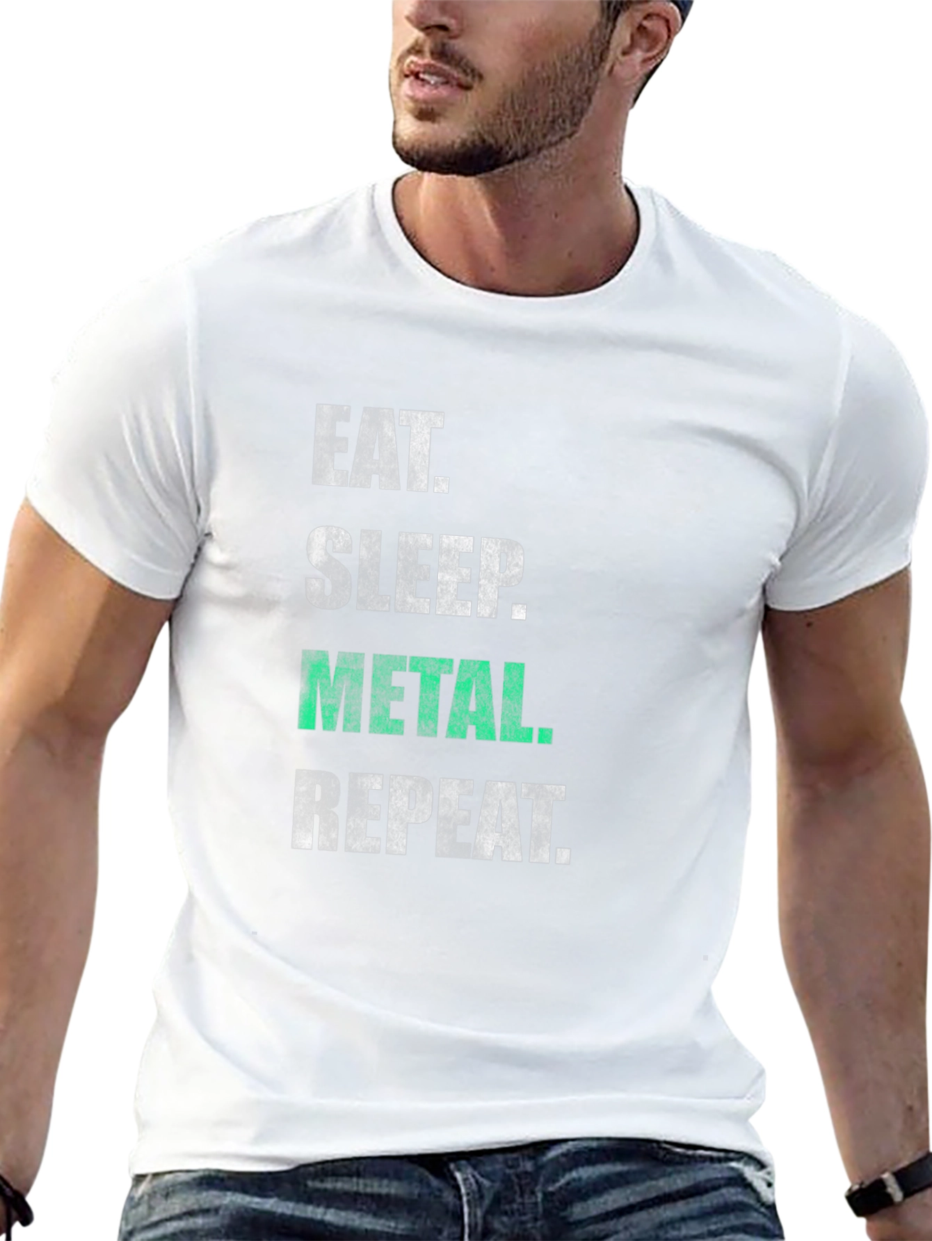 Eat Sleep Metal Repeat T-Shirt - Black Graphic Tee