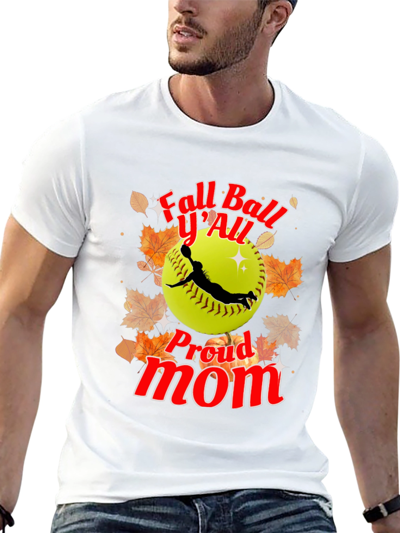 Fall Ball YAll Proud Mom Softball T-Shirt