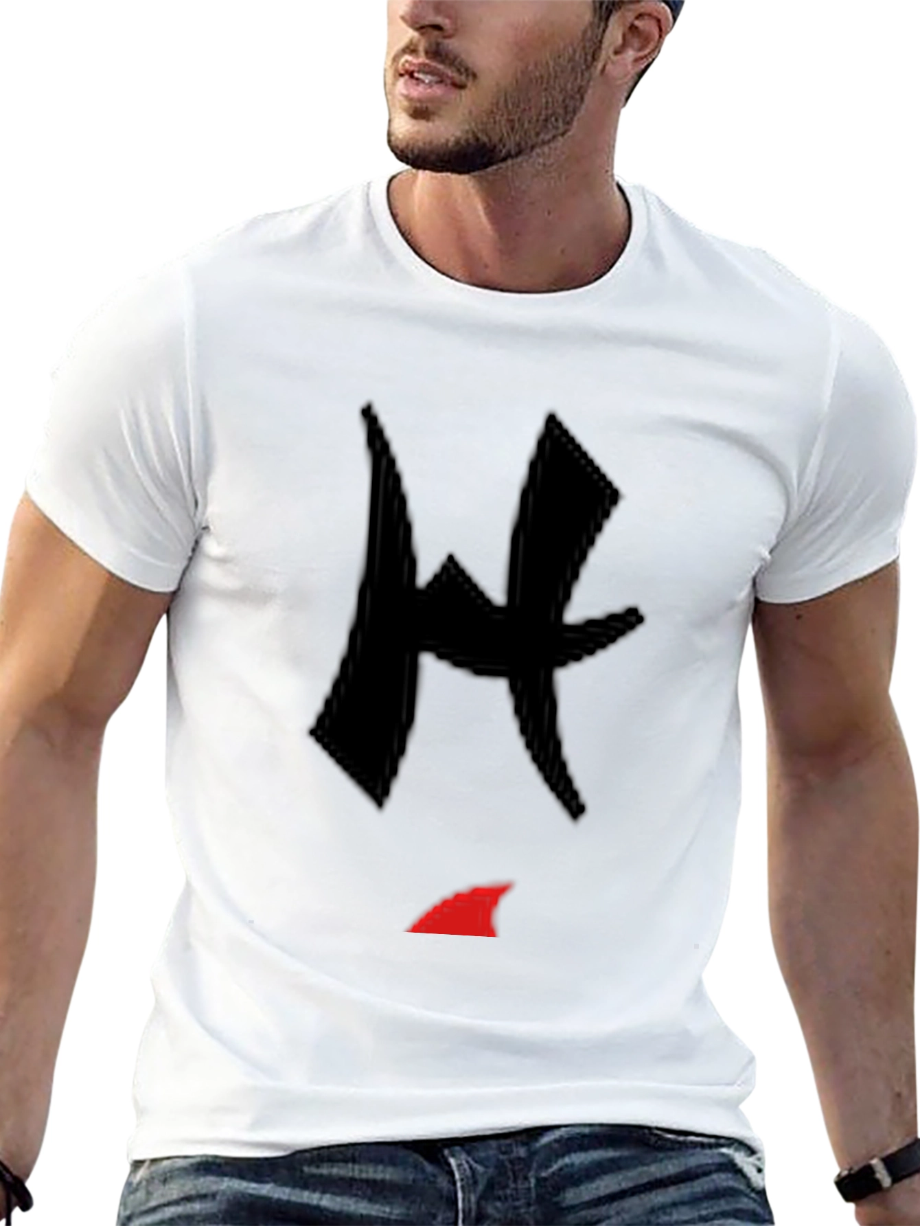 Black T-Shirt with Abstract Graphic