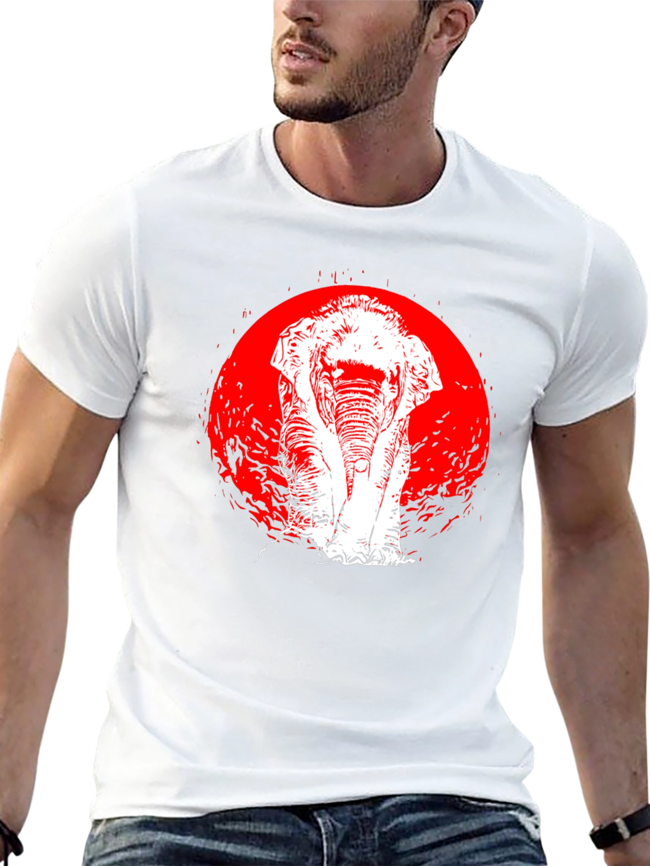 Elephant Graphic Tee - Red Moon Black Shirt