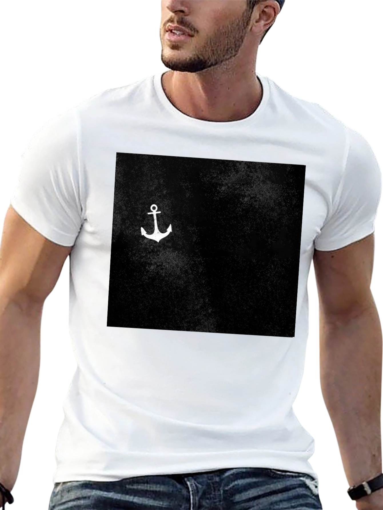Anchor Graphic Print Black T-Shirt