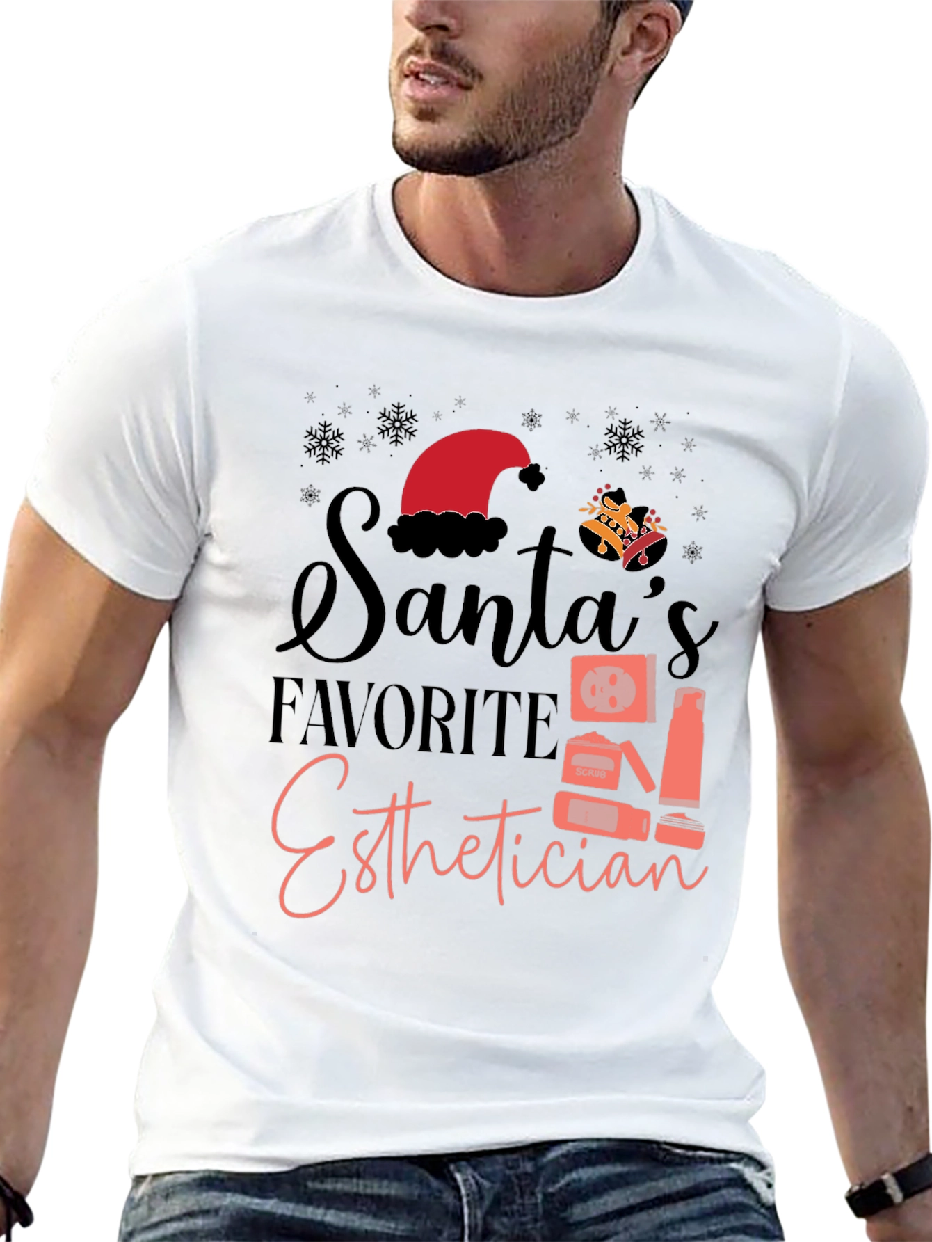 Santas Favorite Esthetician Graphic Tee