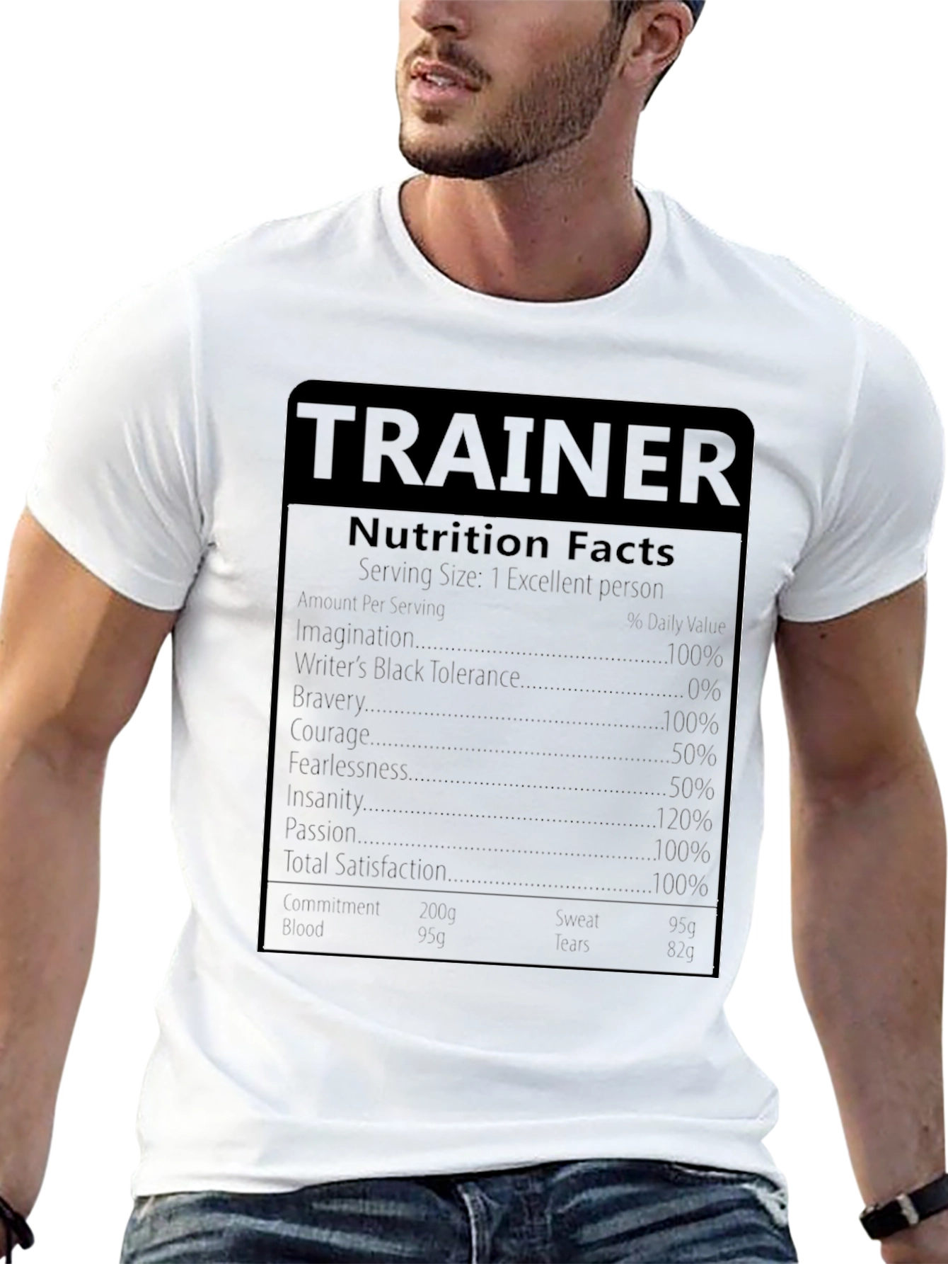 Trainer Nutrition Facts Black T-Shirt