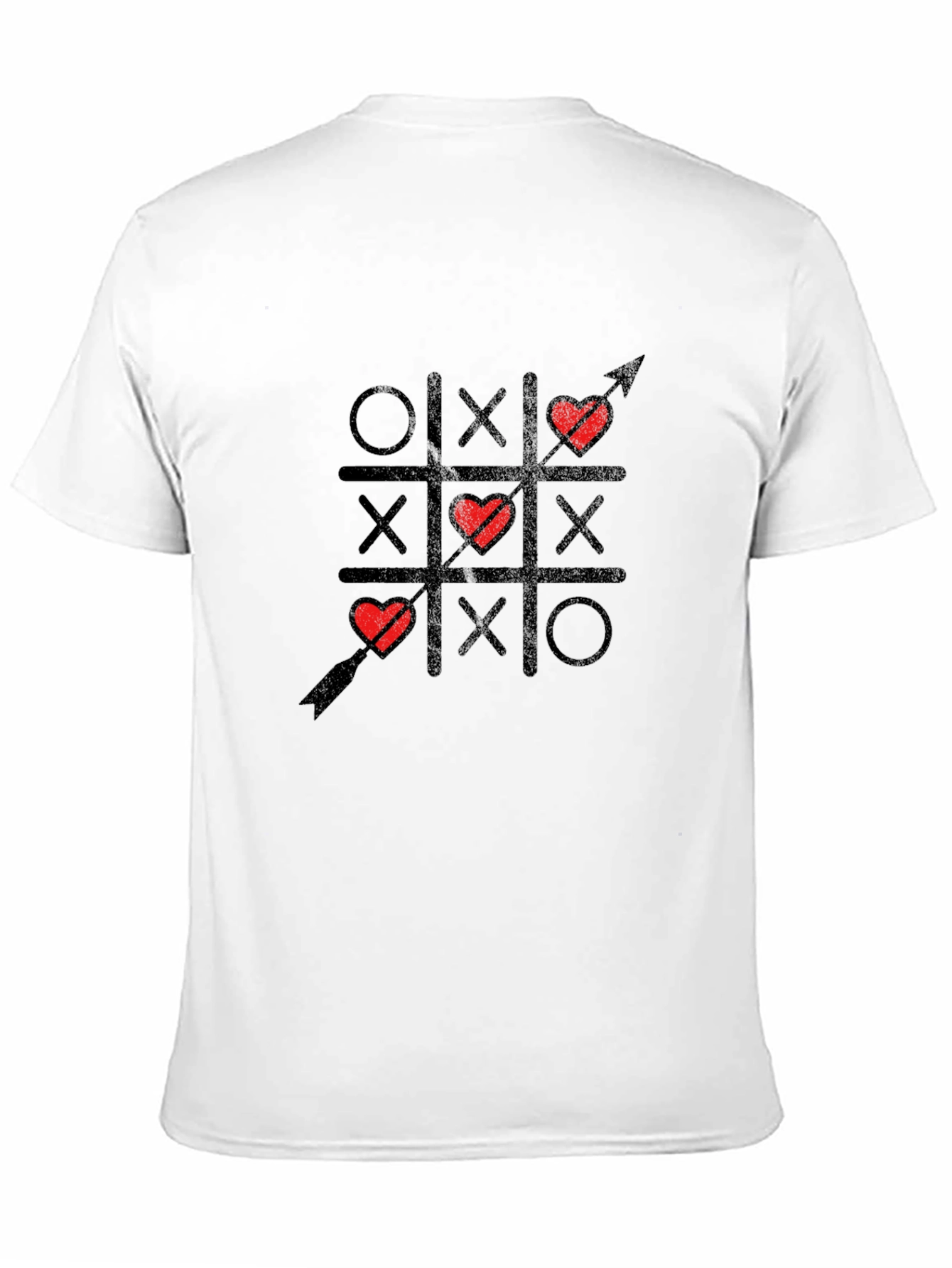 Tic Tac Toe Love Arrow Black T-Shirt