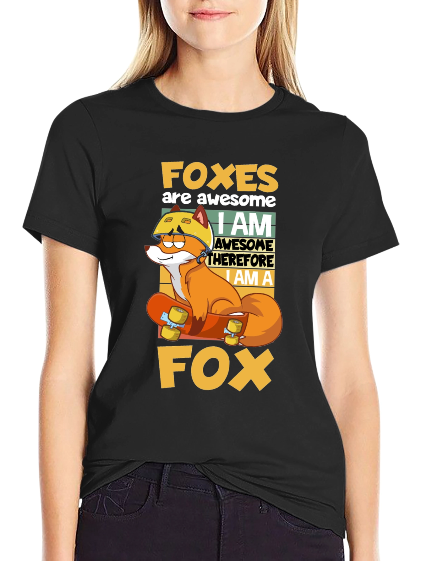 Fox Skateboard T-Shirt - Awesome Fox Design