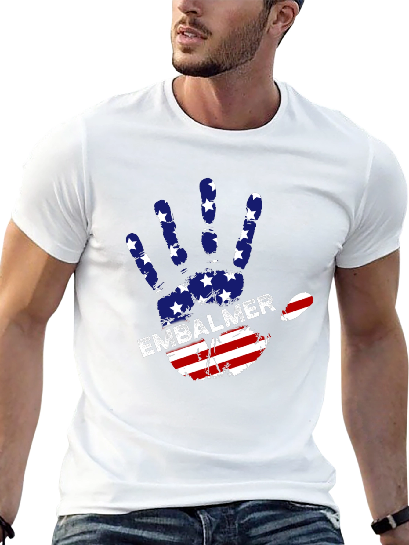 Embalmer American Flag Hand T-Shirt