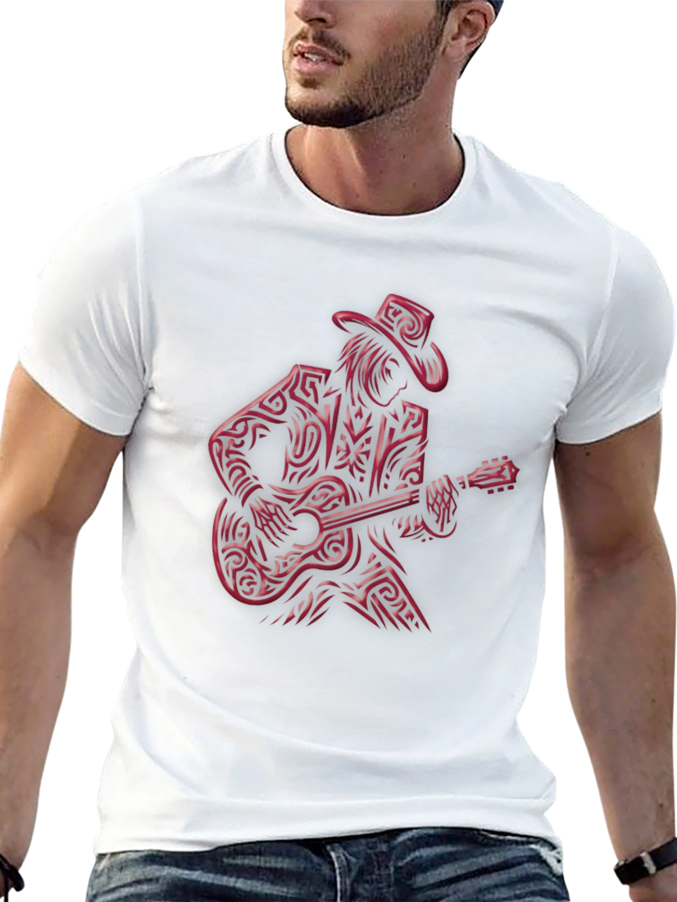 Guitar Man Graphic Tee - Unique Musician Design