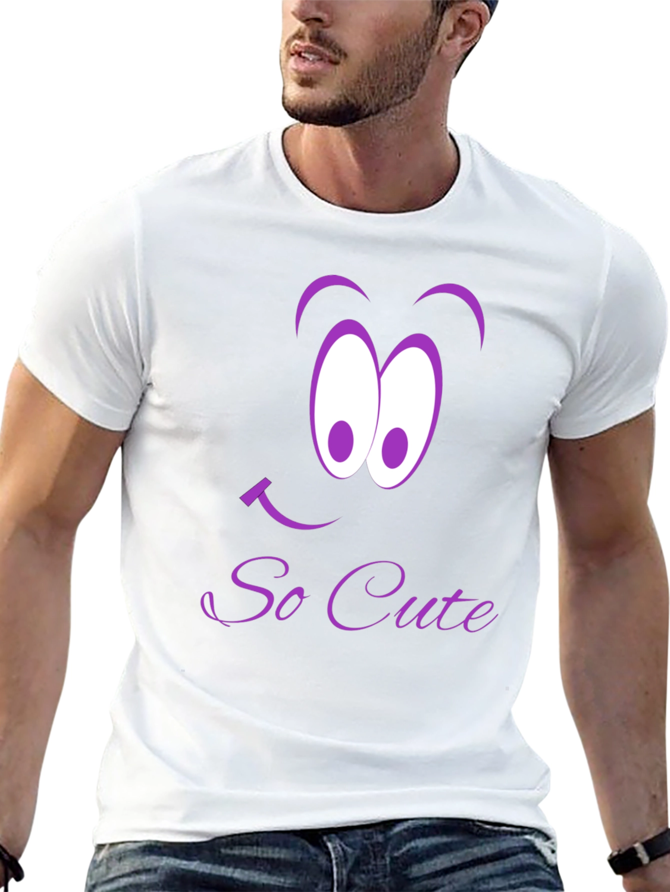 So Cute Cartoon Graphic Tee - Black