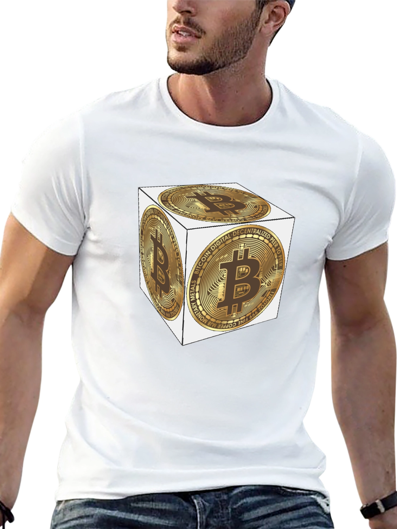 Bitcoin Cube Black T-Shirt - Crypto Tee