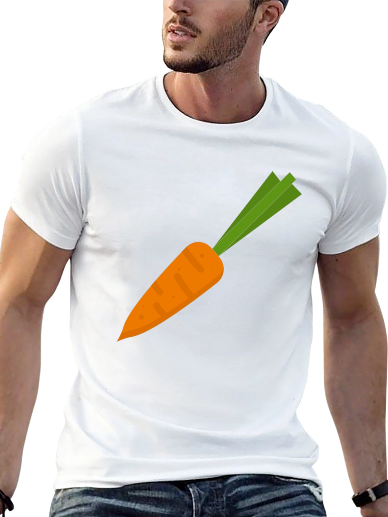 Carrot Graphic Tee - Black Cotton Casual Shirt