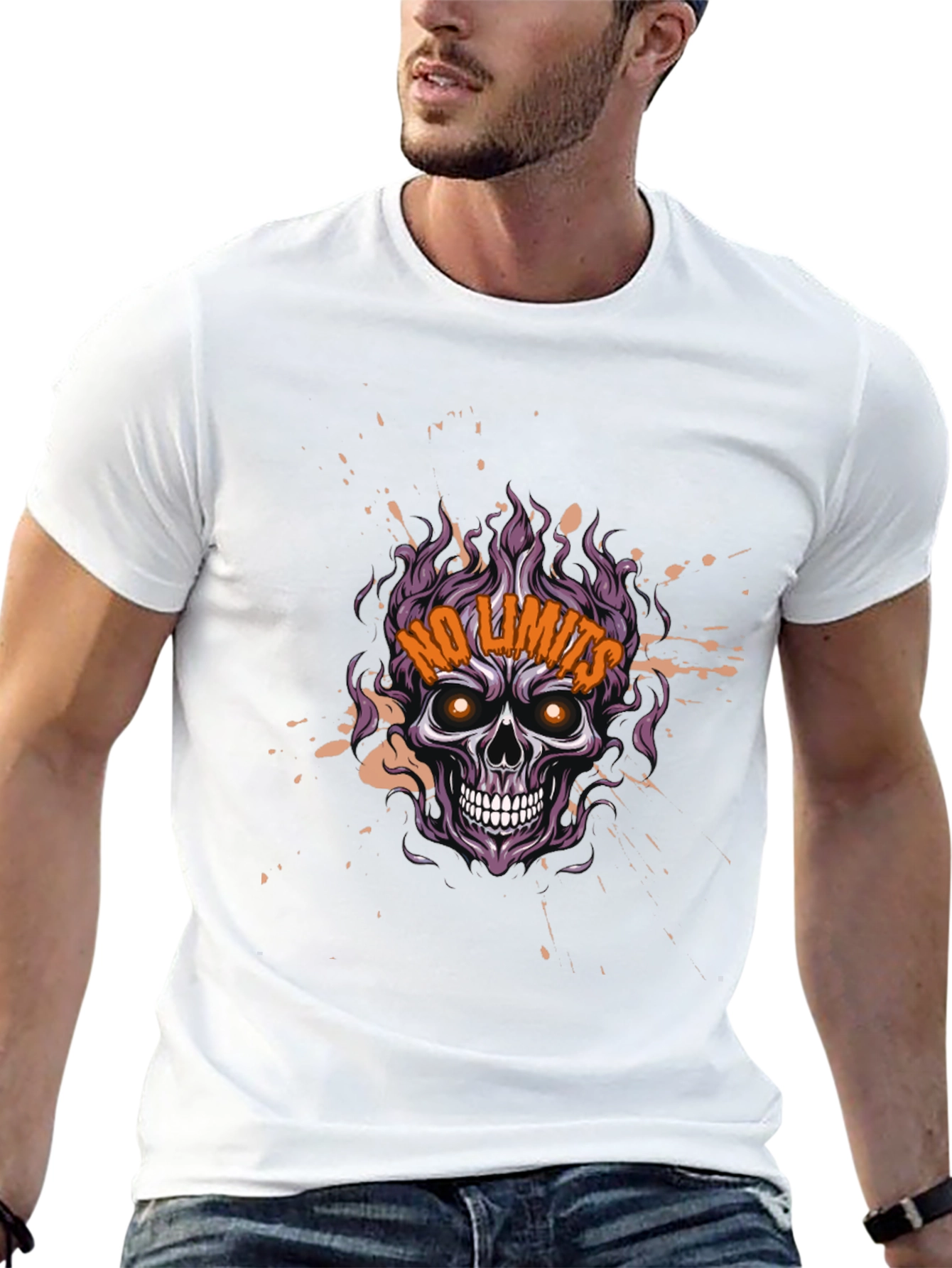Skull No Limits Graphic Tee - Mens Black T-Shirt