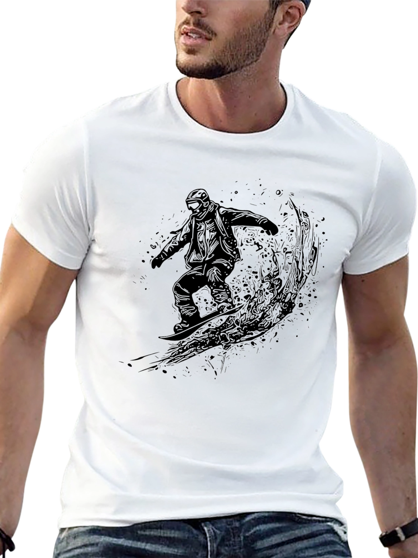 Snowboarder Graphic Black T-Shirt