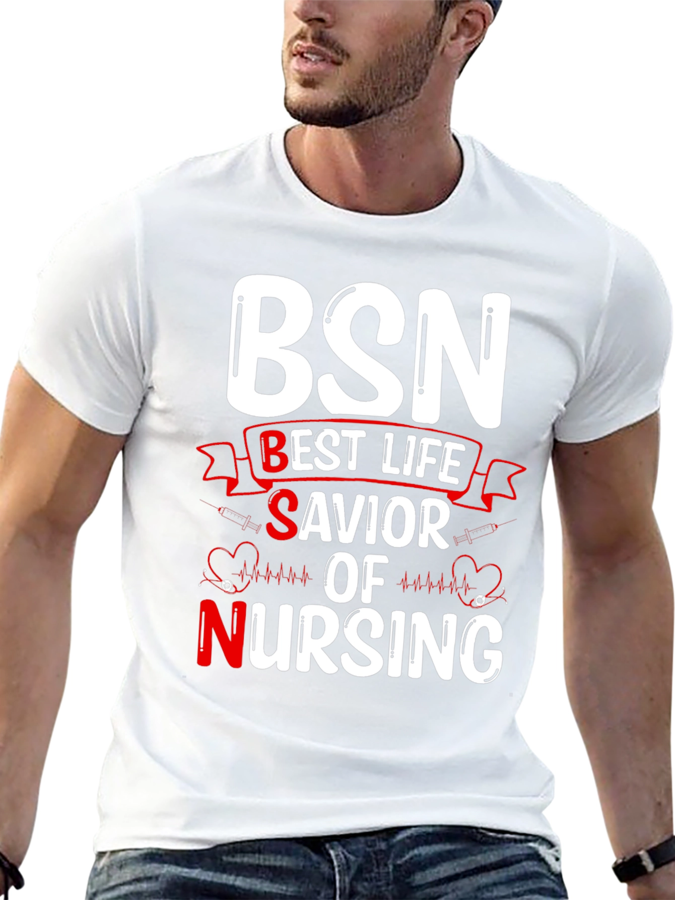 BSN Best Life Savior Nursing Graphic T-Shirt