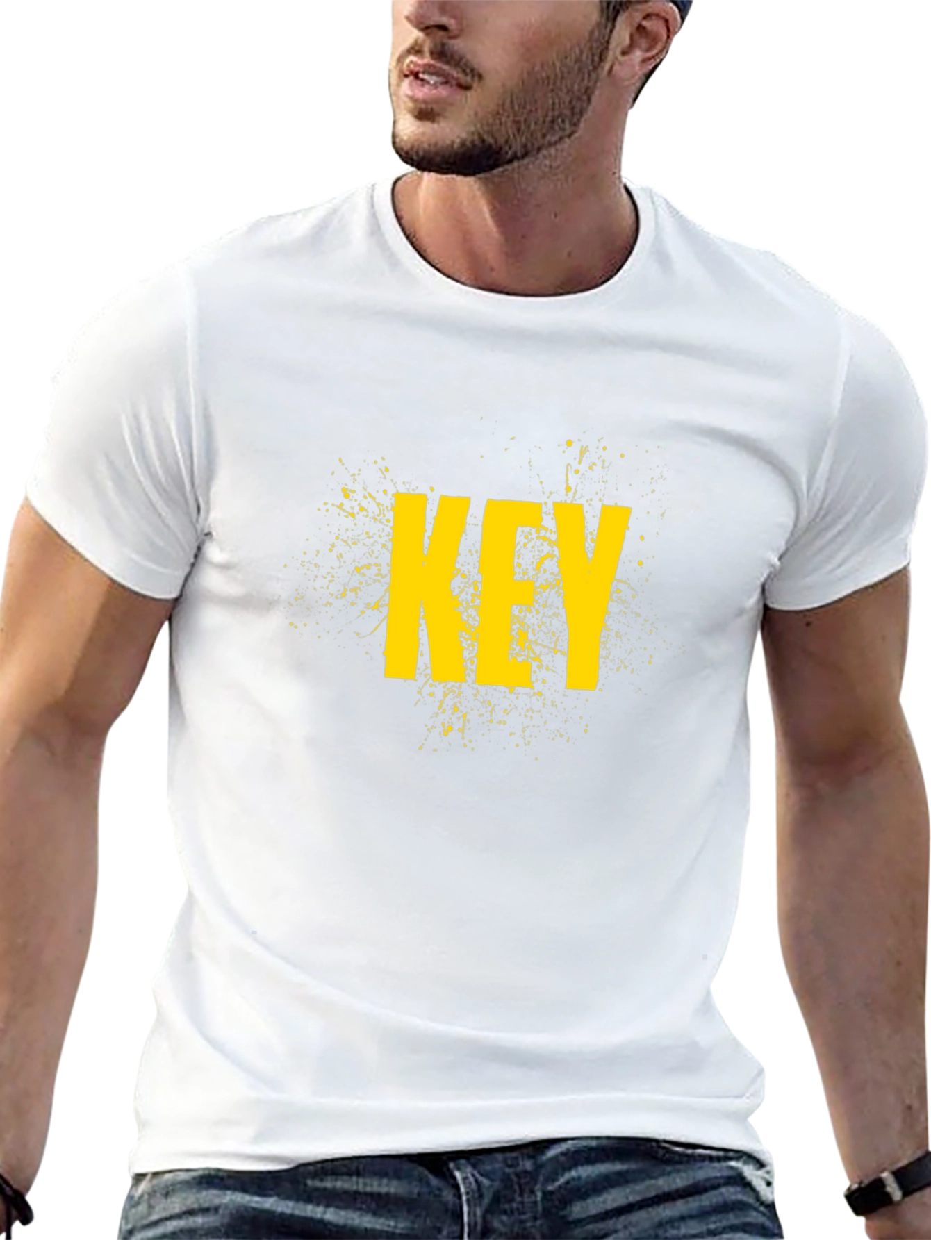 Graphic Print T-Shirt - Key Yellow