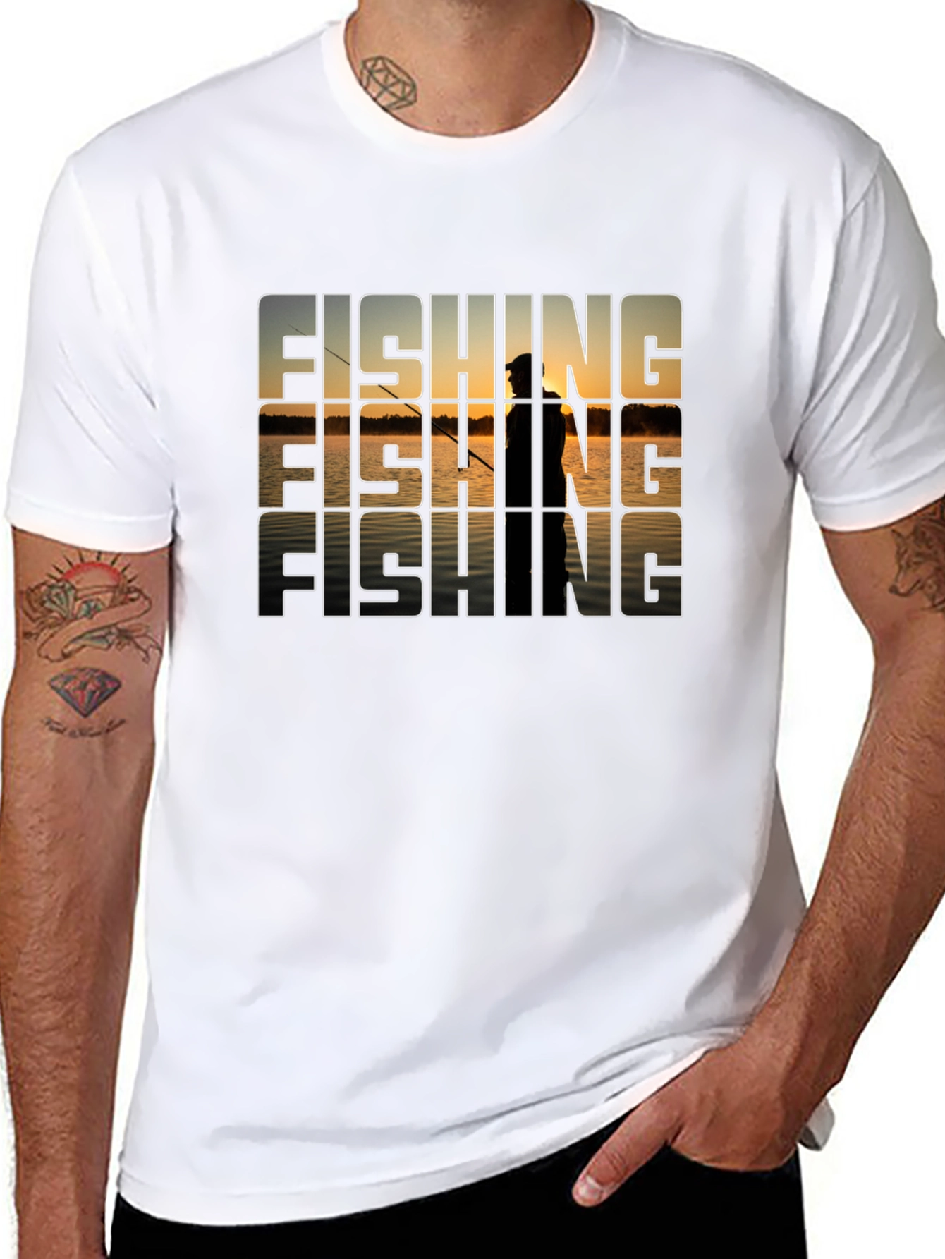 Fishing Sunset T-Shirt - Nature Graphic Tee