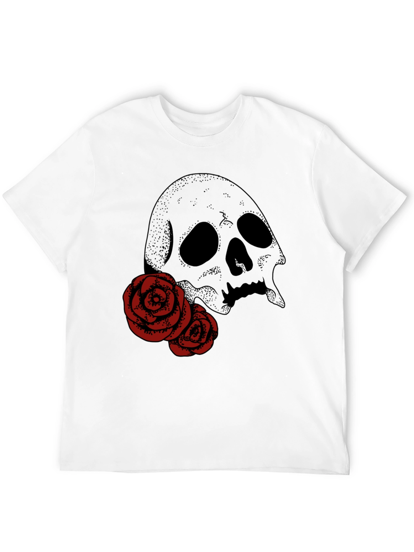 Skull & Roses Graphic Tee - Classic Black T-Shirt